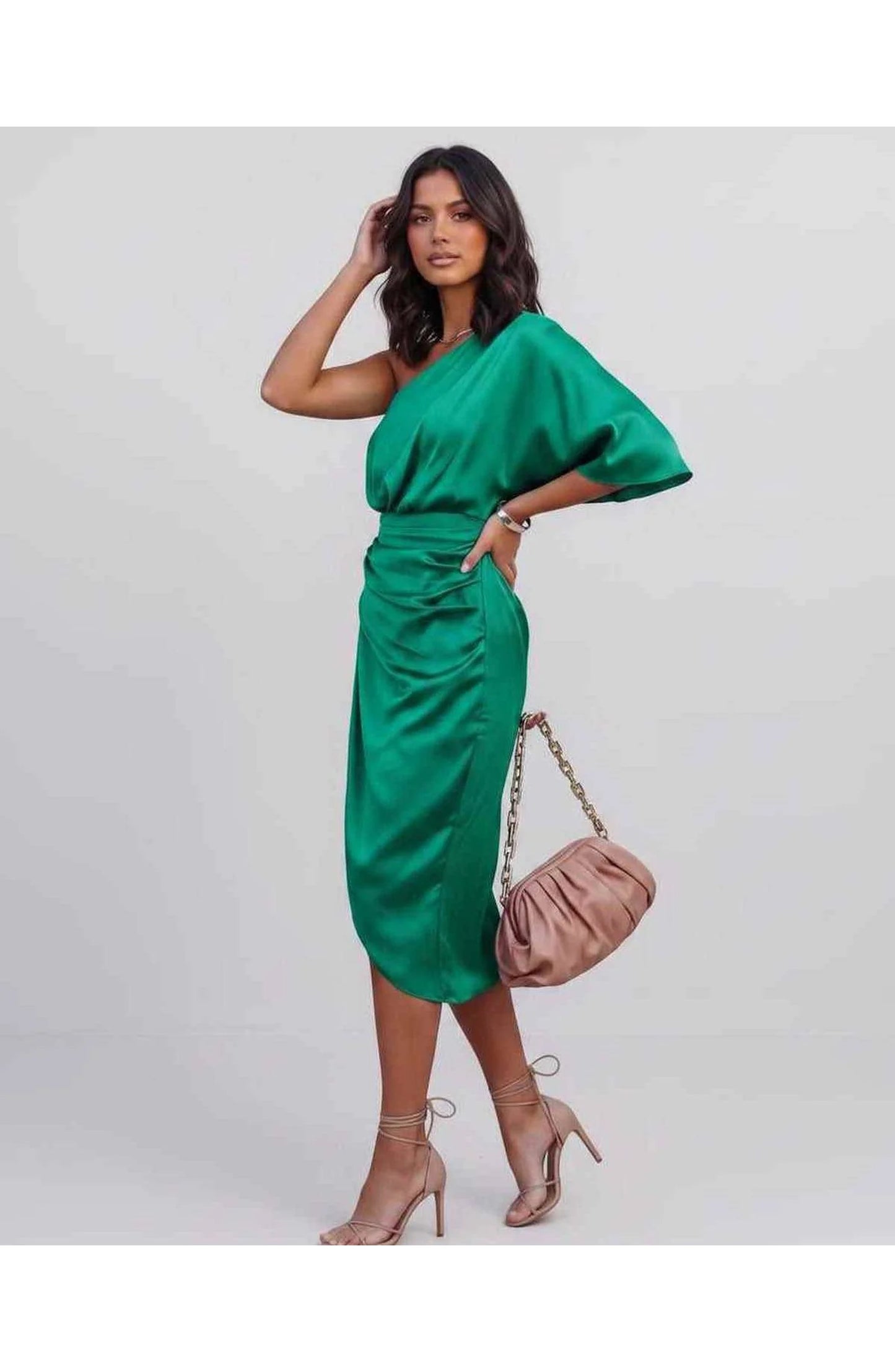 Marguerite Women's Midi Dress | One Shoulder | Layered Fringe
