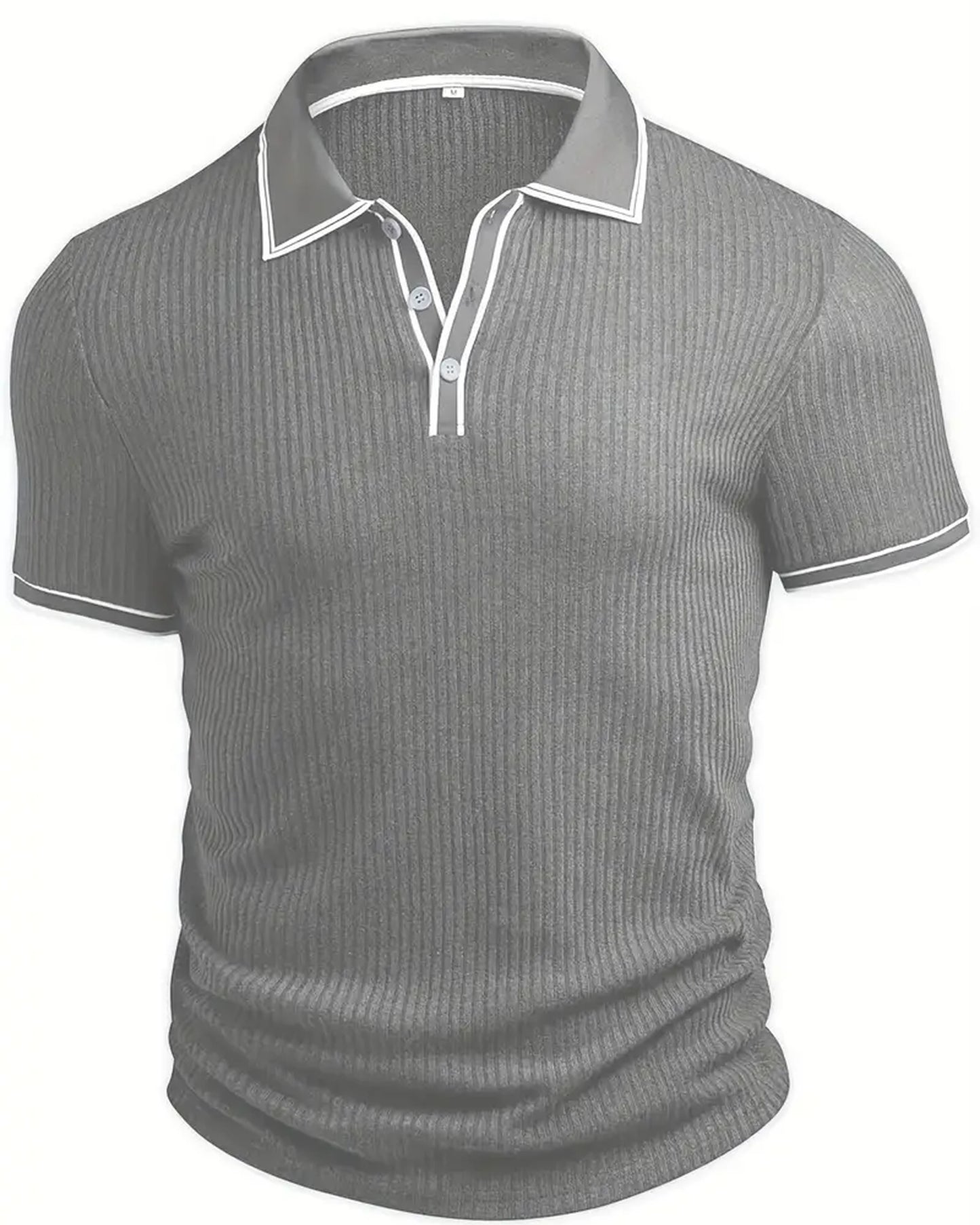 Graziano Heren Polo Shirt | Geribbelde Textuur | Contrasterende Boordafwerking