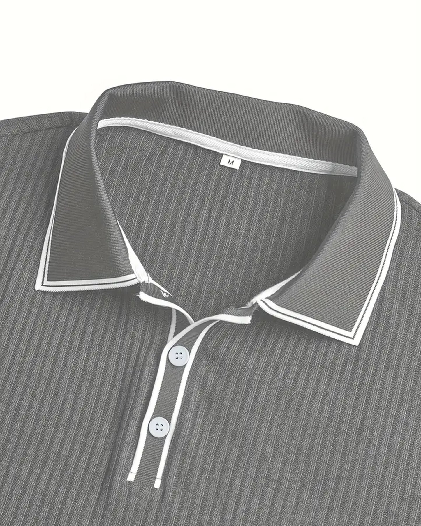Graziano Heren Polo Shirt | Geribbelde Textuur | Contrasterende Boordafwerking
