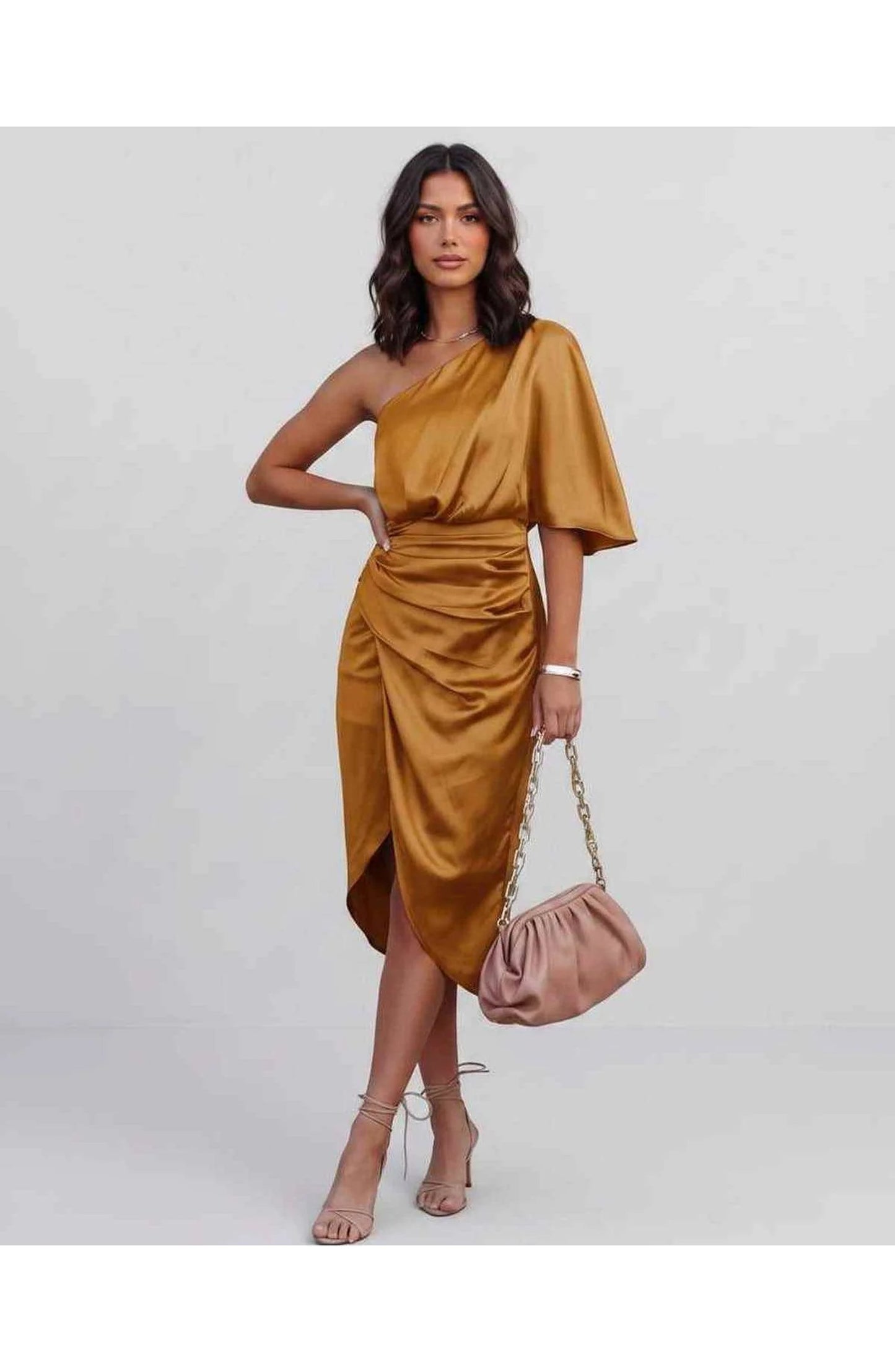 Marguerite Women's Midi Dress | One Shoulder | Layered Fringe