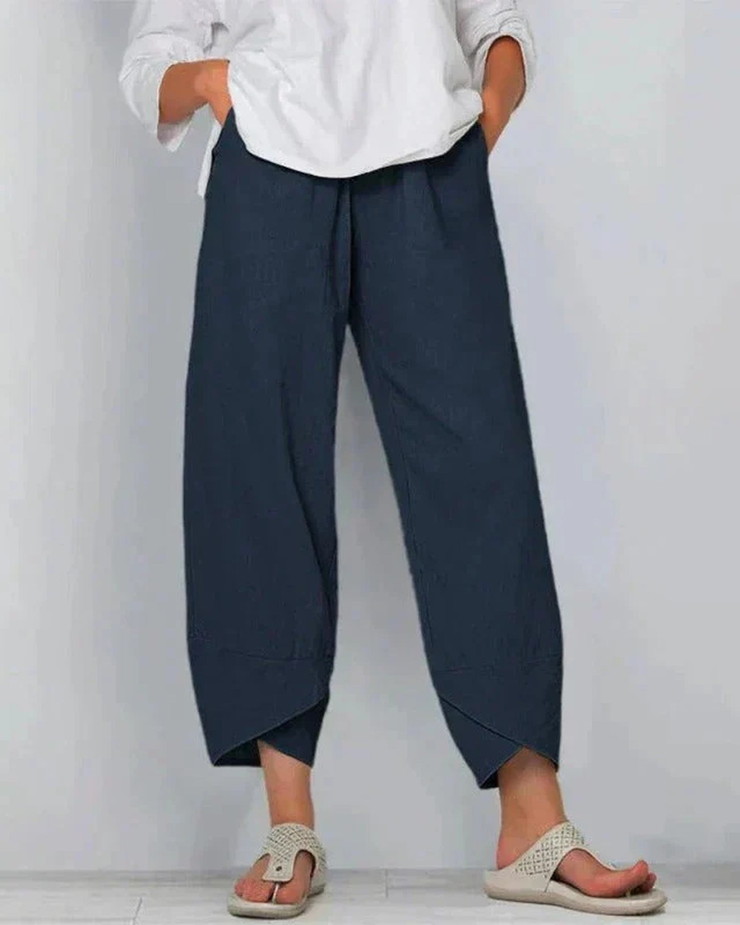 Béline Dames Broek | Wijde Pijpen | Gekruiste Zoom
