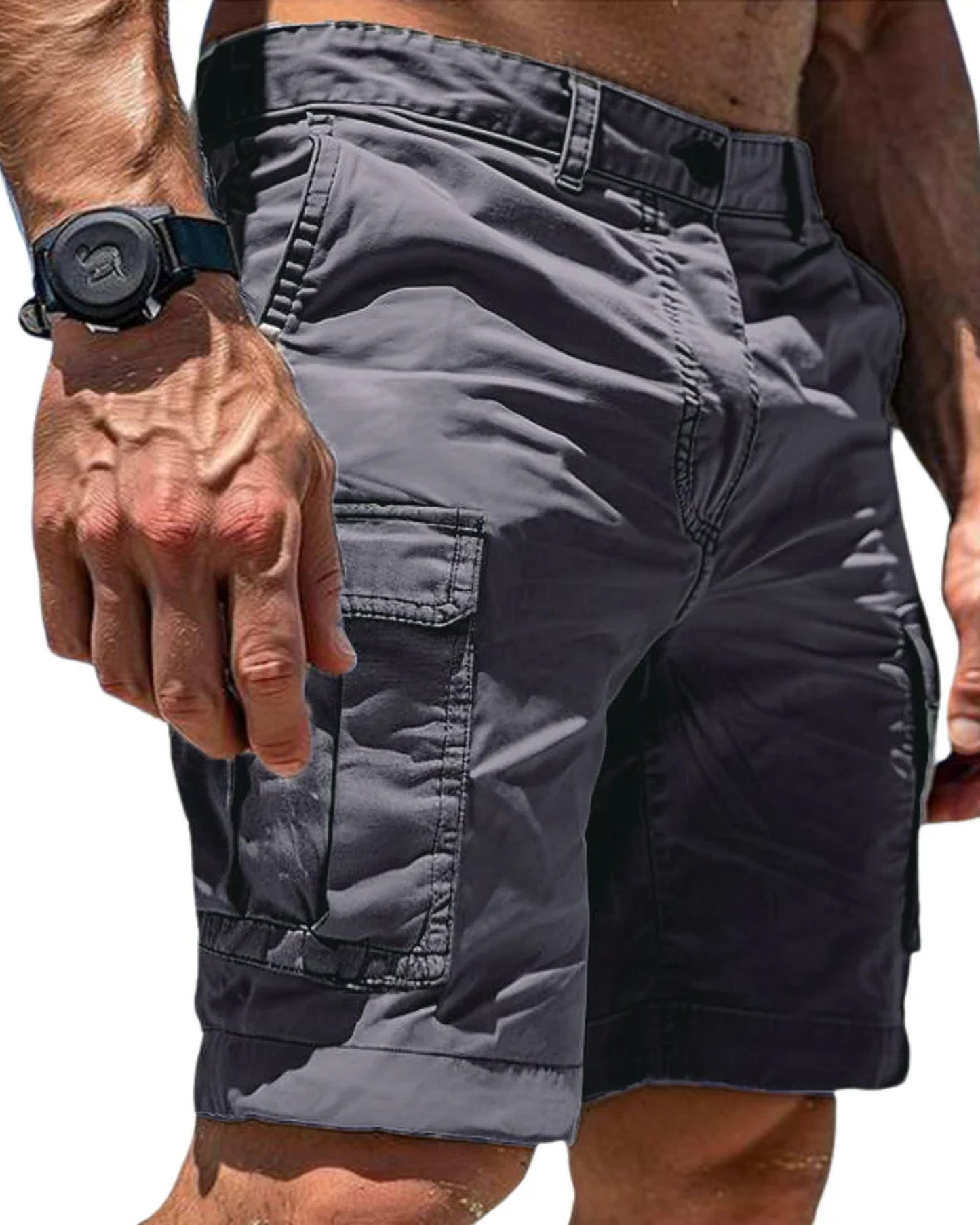 Guido Heren Short | Spodnie Cargo | Regulowana Talia