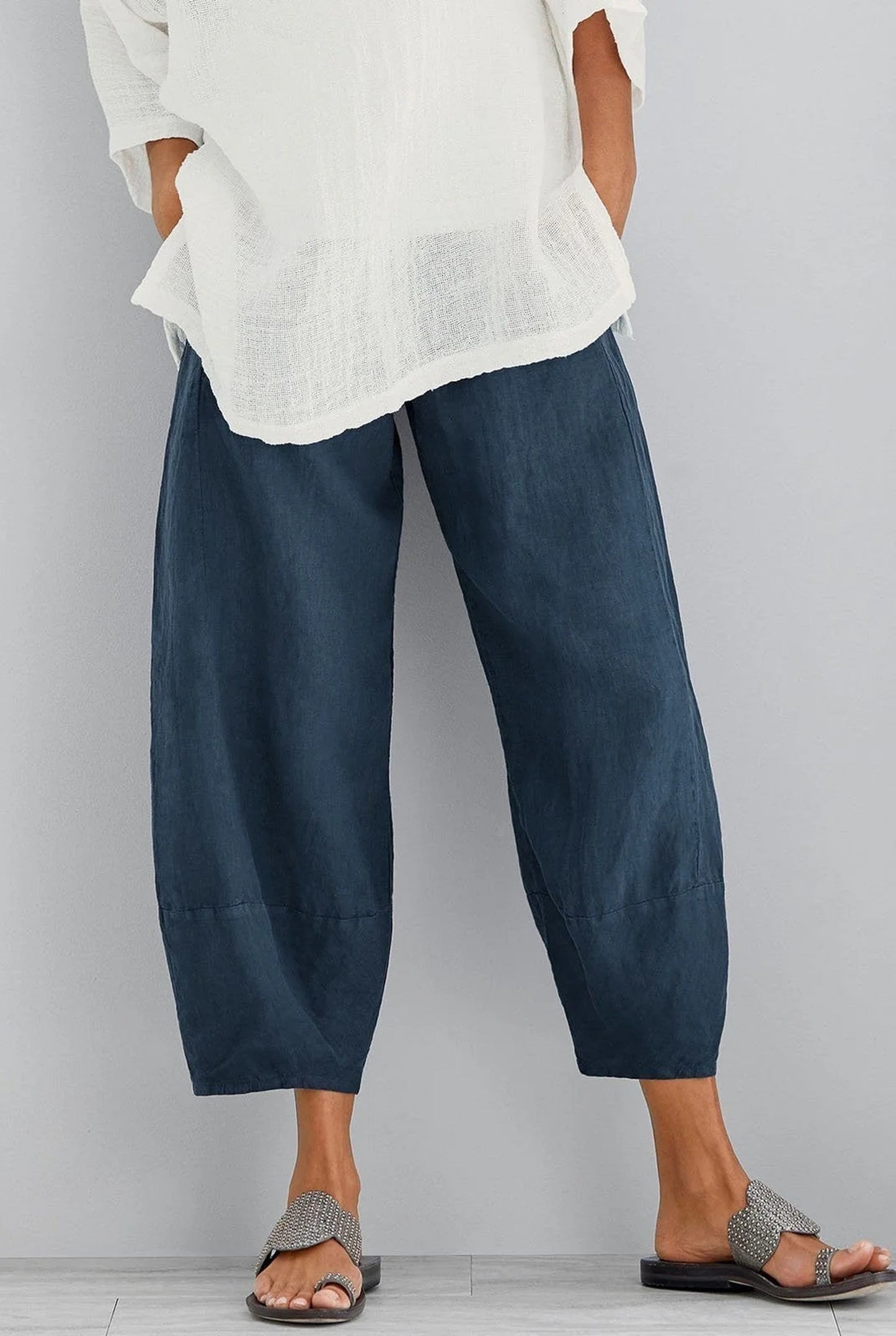Amance Dames Broek | Wijde Pijpen | Enkellange Pasvorm
