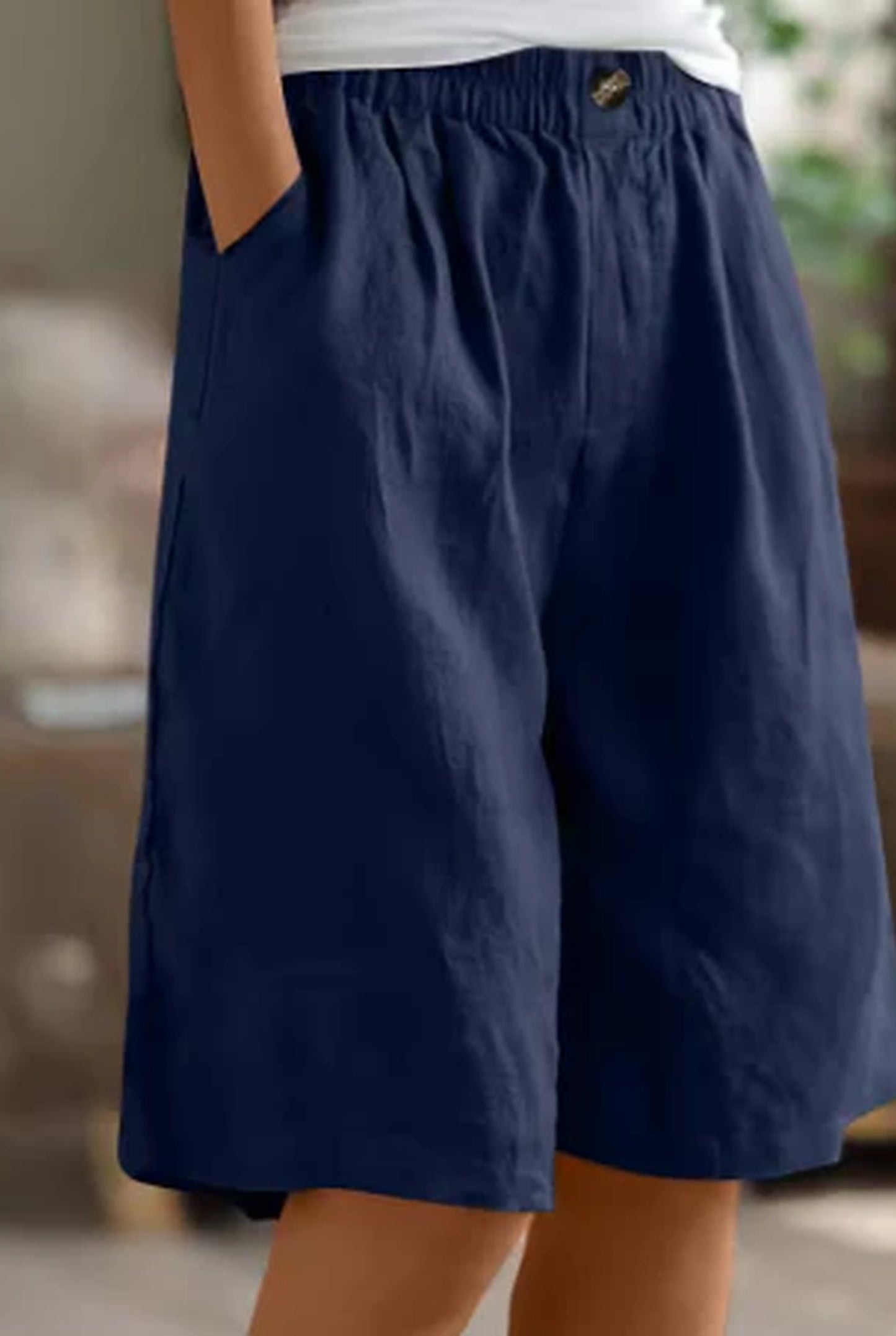 Amata Dames Broek | Wijde Pijpen | Elastische Tailleband