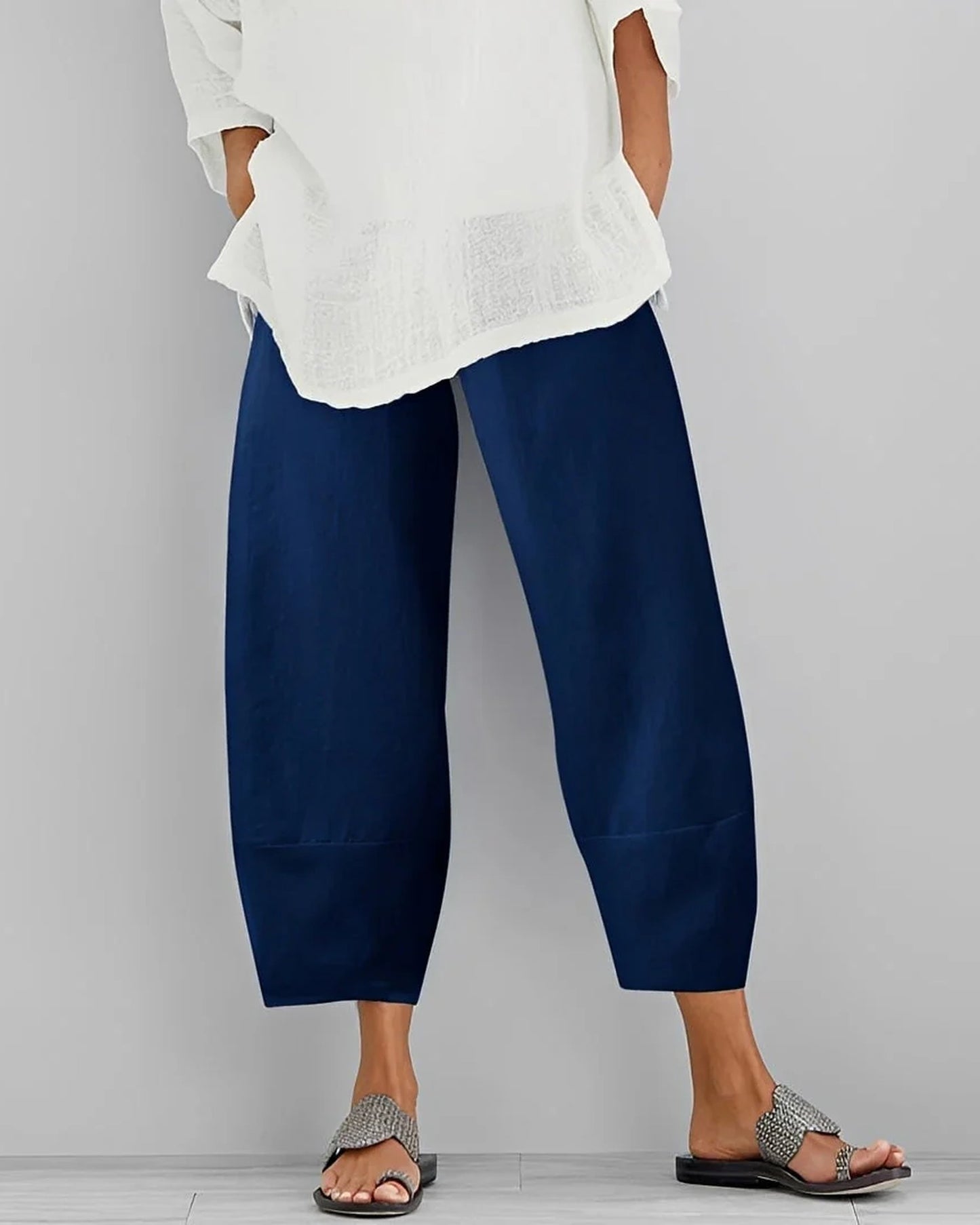 Pascaline Dames Broek | Wide-Leg Pijpen | Horizontale Stiknaden