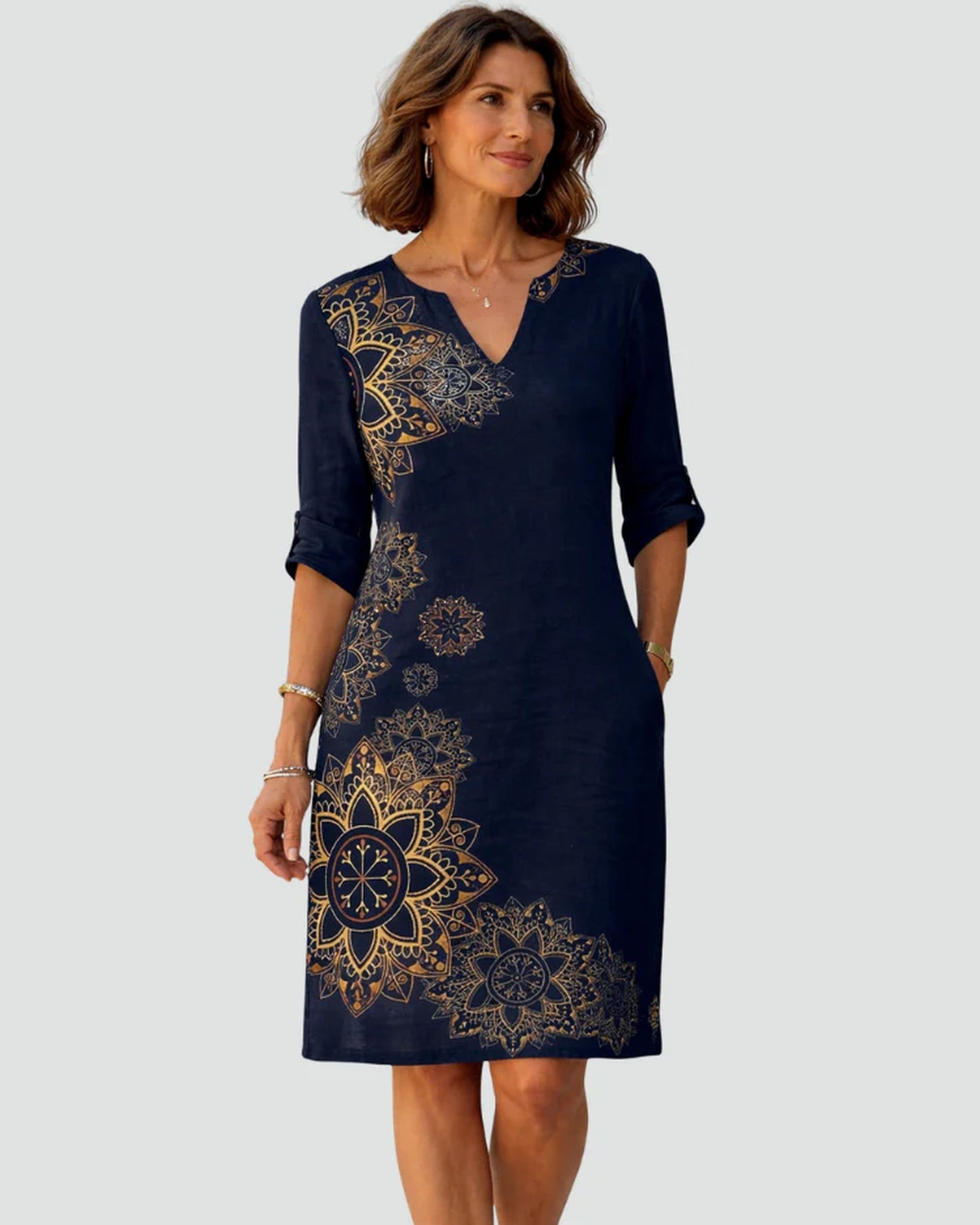 Auriane Women's Mini Dress | V-Neck | Floral-print Hem