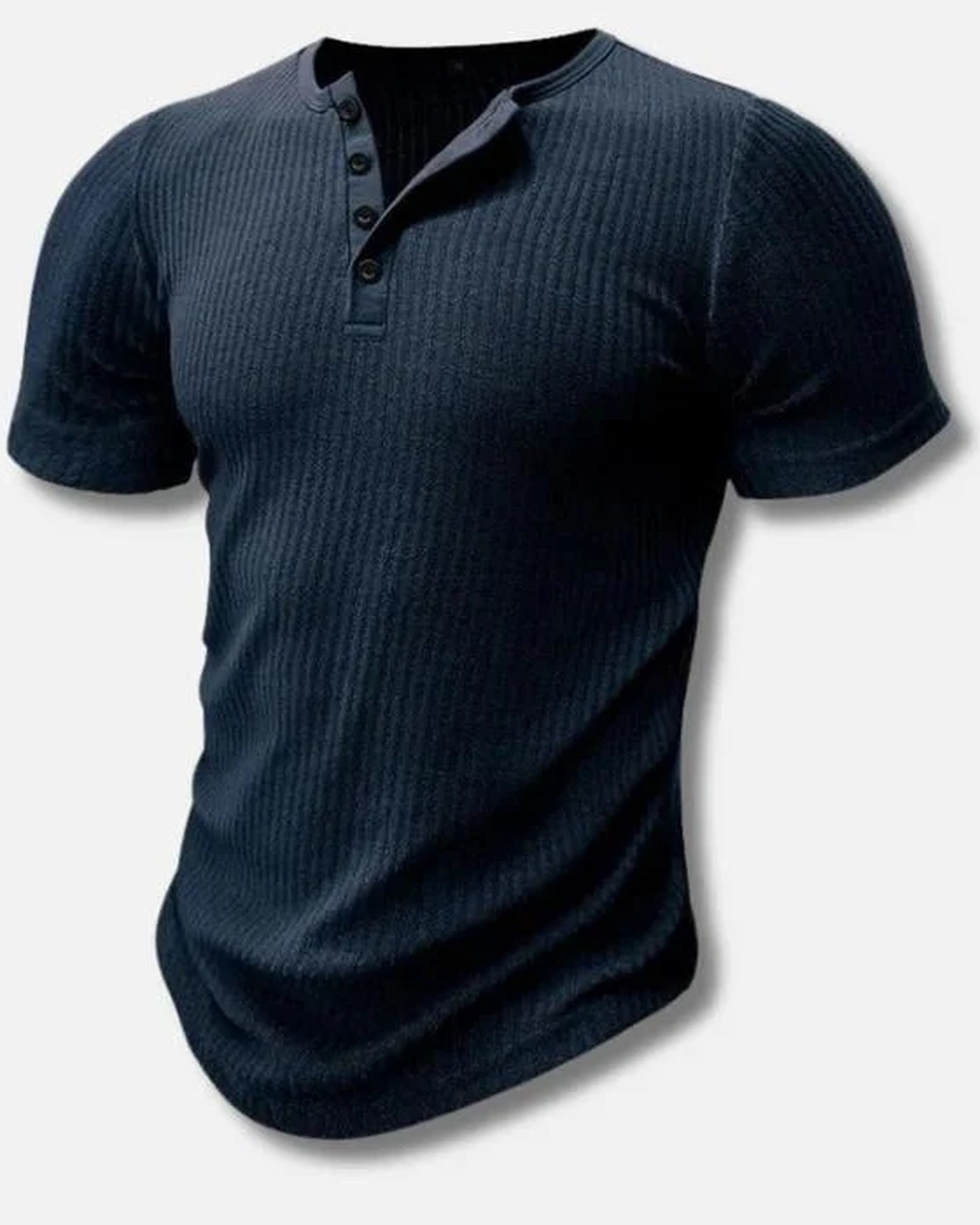 Giuliano Heren T-Shirt | Geribbelde Textuur | Contrasterende Kraag