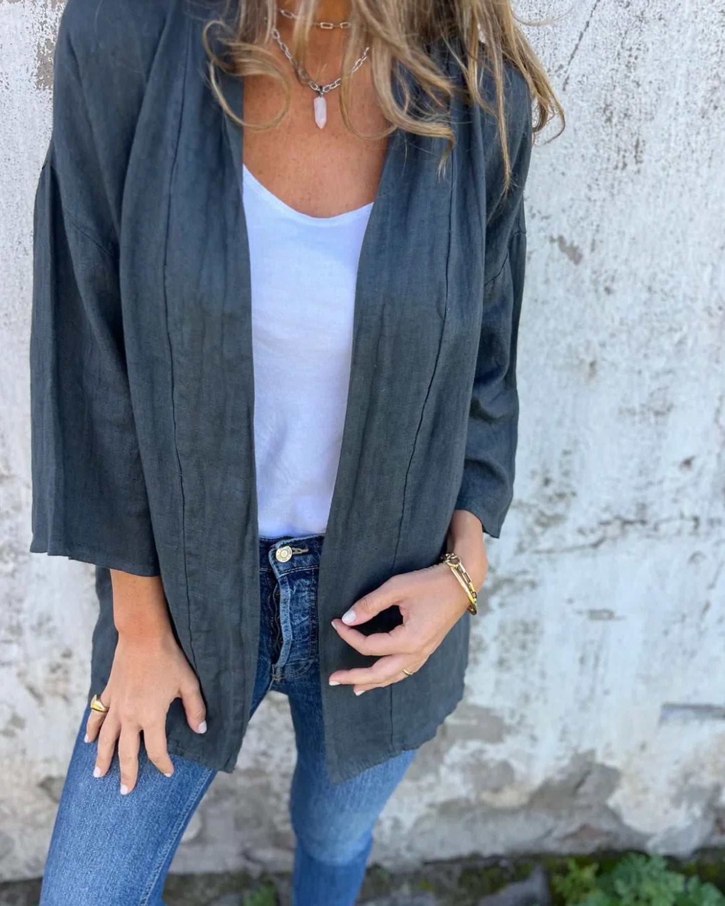 Elettra Dames Vest | Lange Mouwen | Overhemdkraag