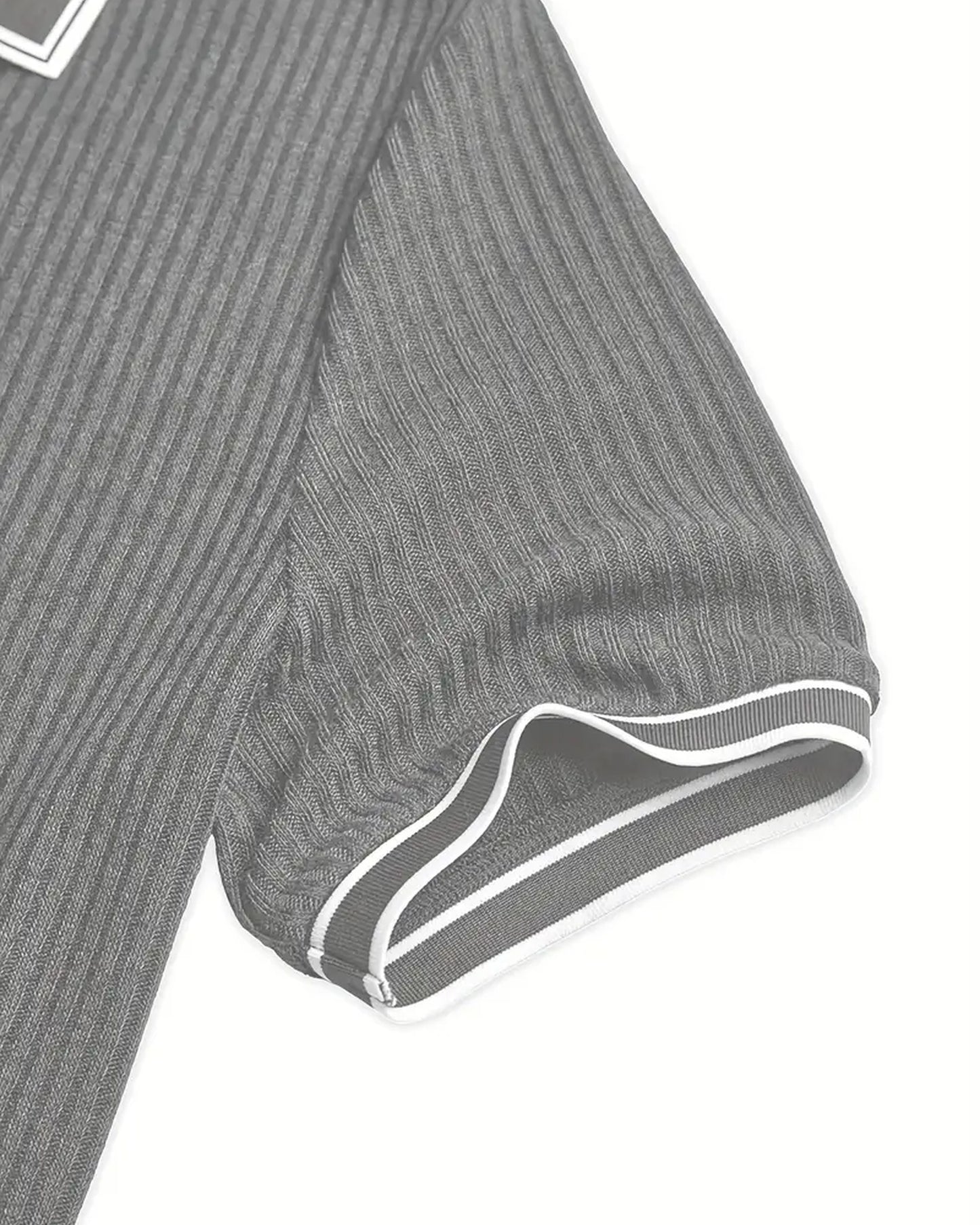 Graziano Heren Polo Shirt | Geribbelde Textuur | Contrasterende Boordafwerking