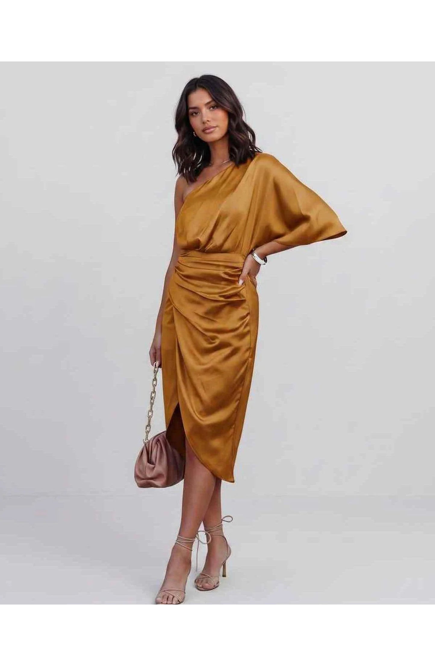 Marguerite Women's Midi Dress | One Shoulder | Layered Fringe