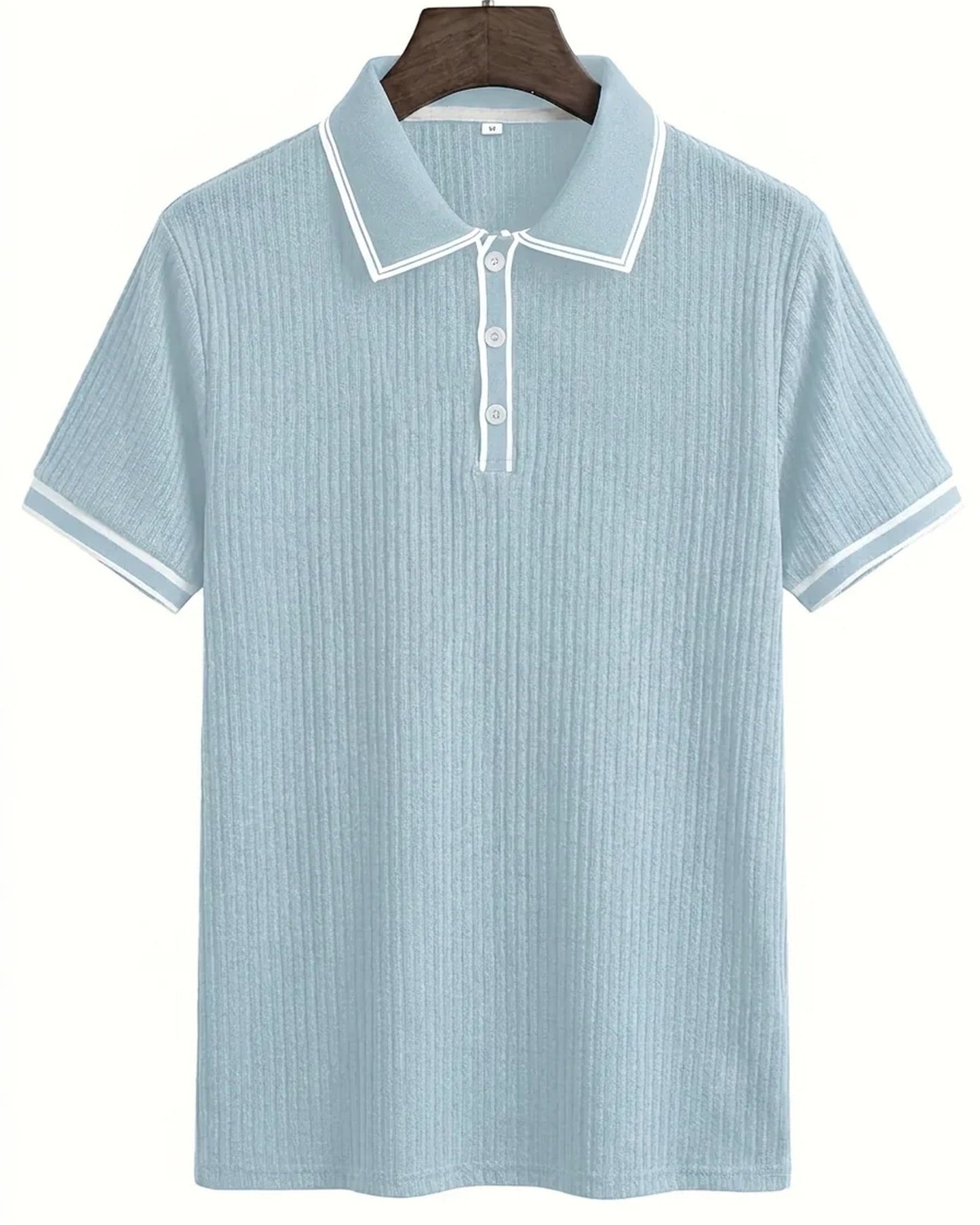 Graziano Heren Polo Shirt | Geribbelde Textuur | Contrasterende Boordafwerking