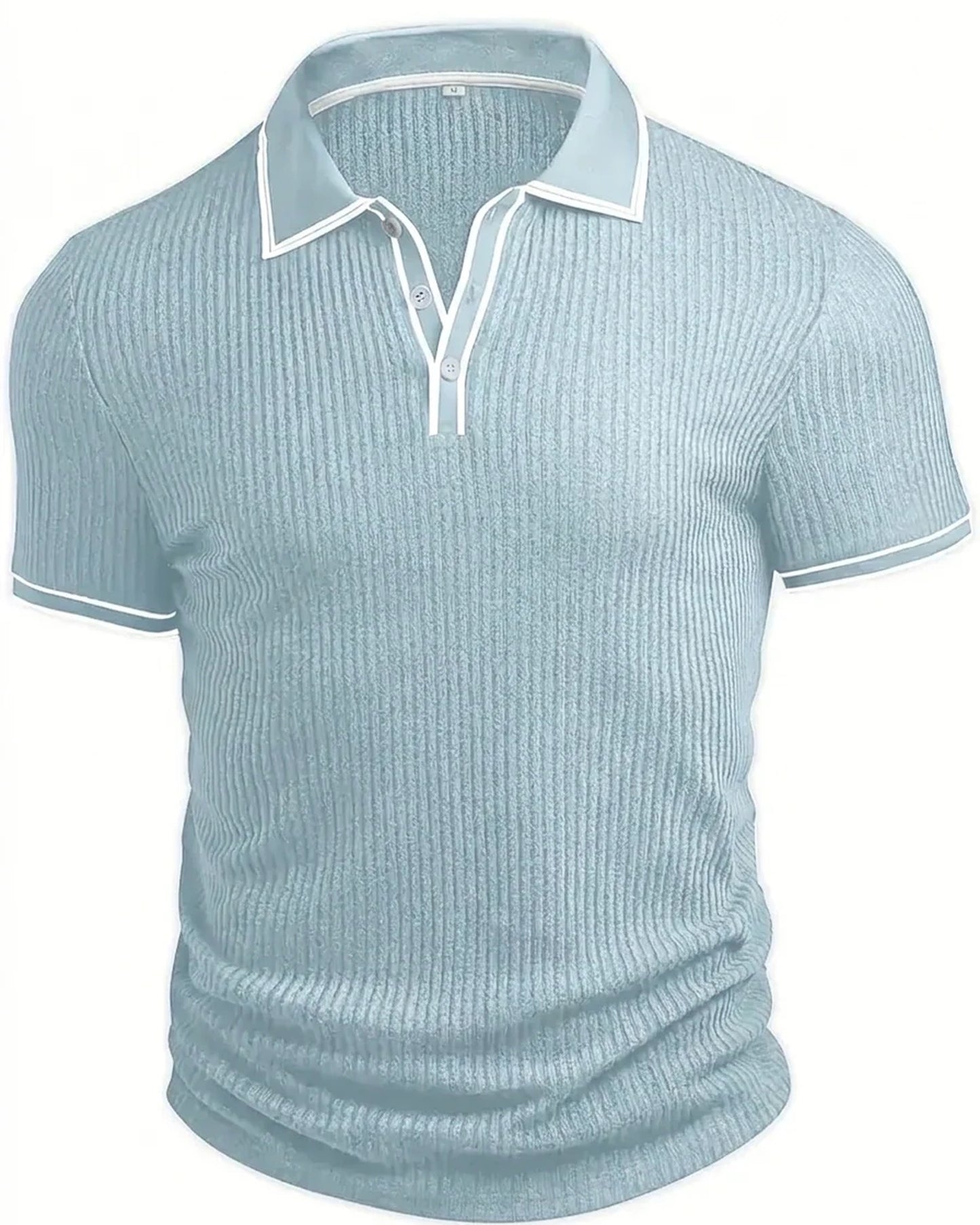 Graziano Heren Polo Shirt | Geribbelde Textuur | Contrasterende Boordafwerking