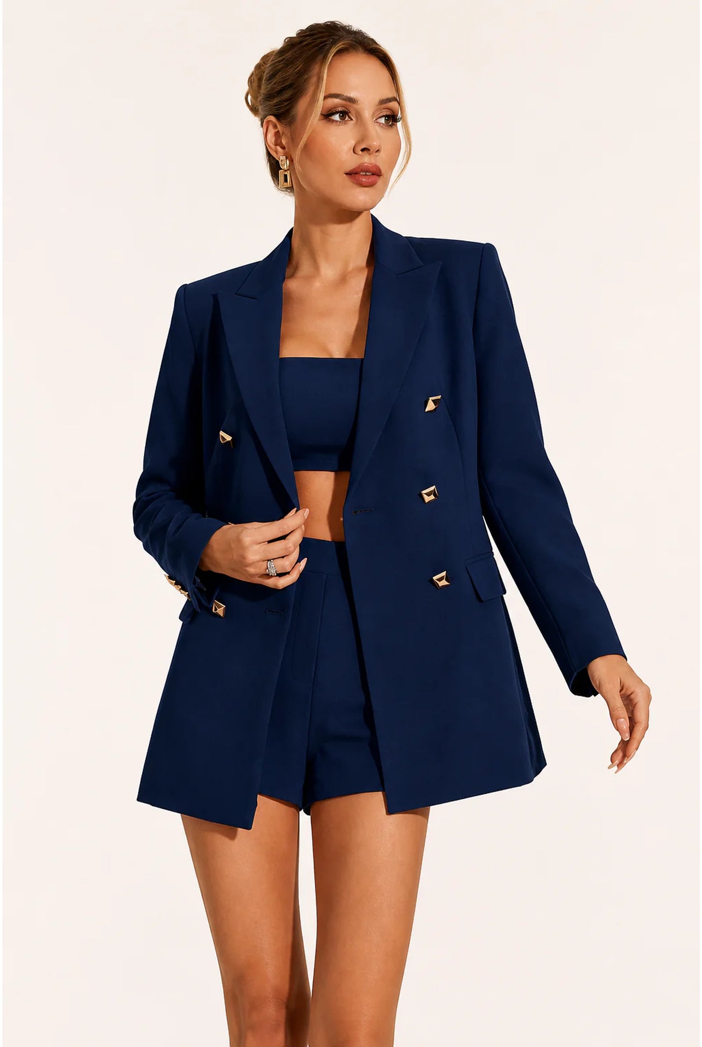 Edmée Women's Co-Ord Set | Tailored Blazer | High Waist Shorts