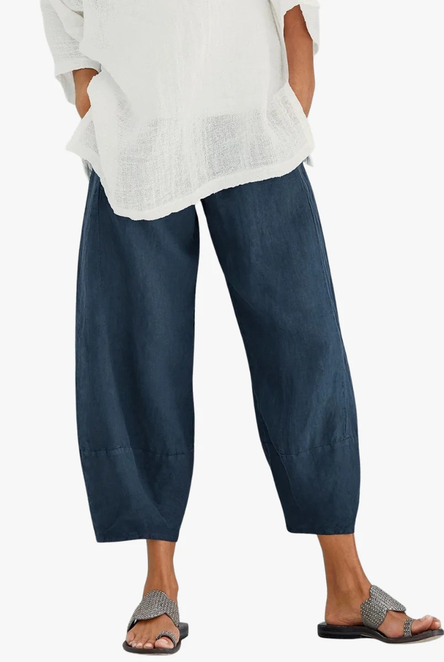 Amance Dames Broek | Wijde Pijpen | Enkellange Pasvorm