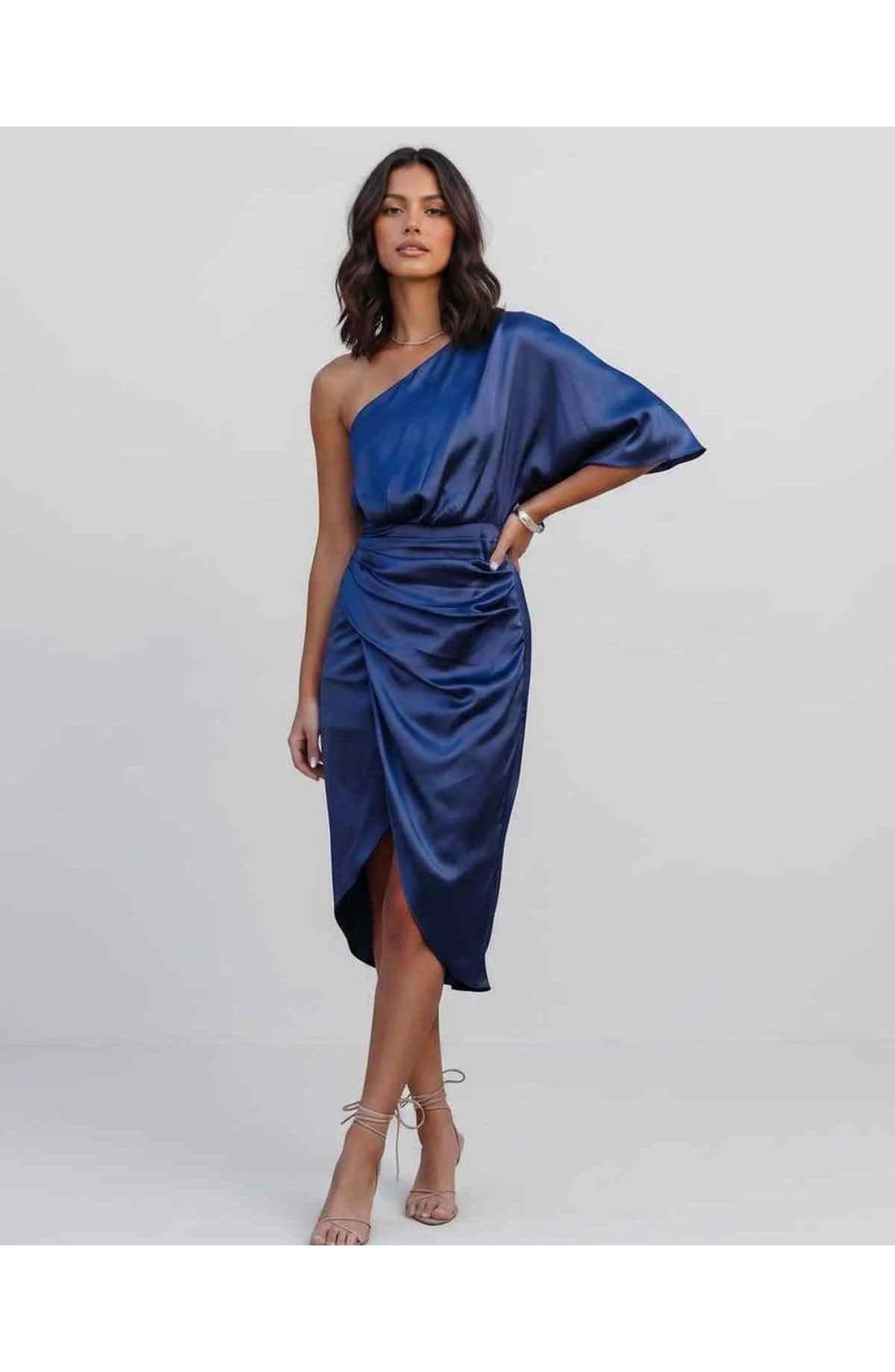 Marguerite Women's Midi Dress | One Shoulder | Layered Fringe