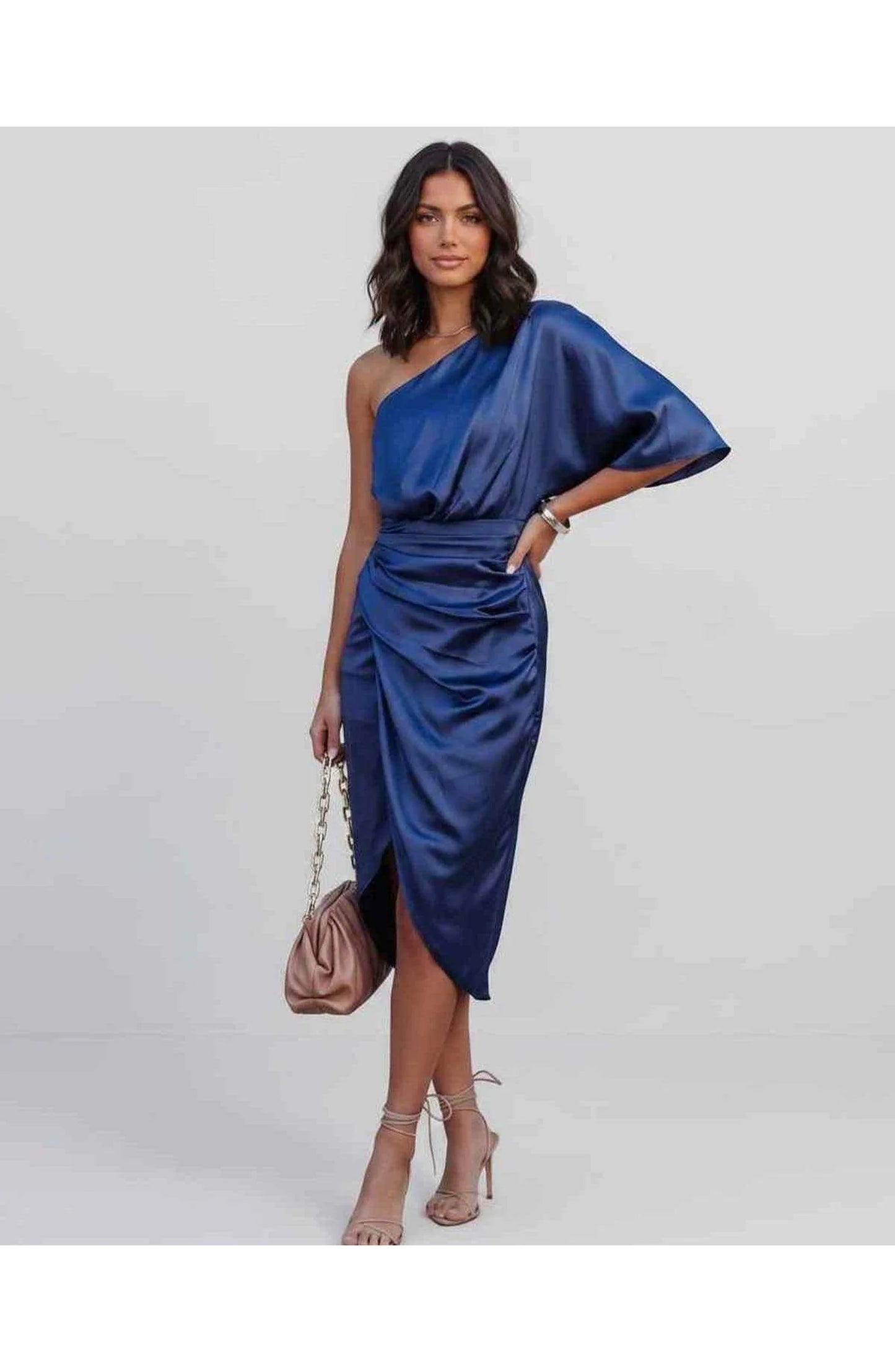 Marguerite Women's Midi Dress | One Shoulder | Layered Fringe