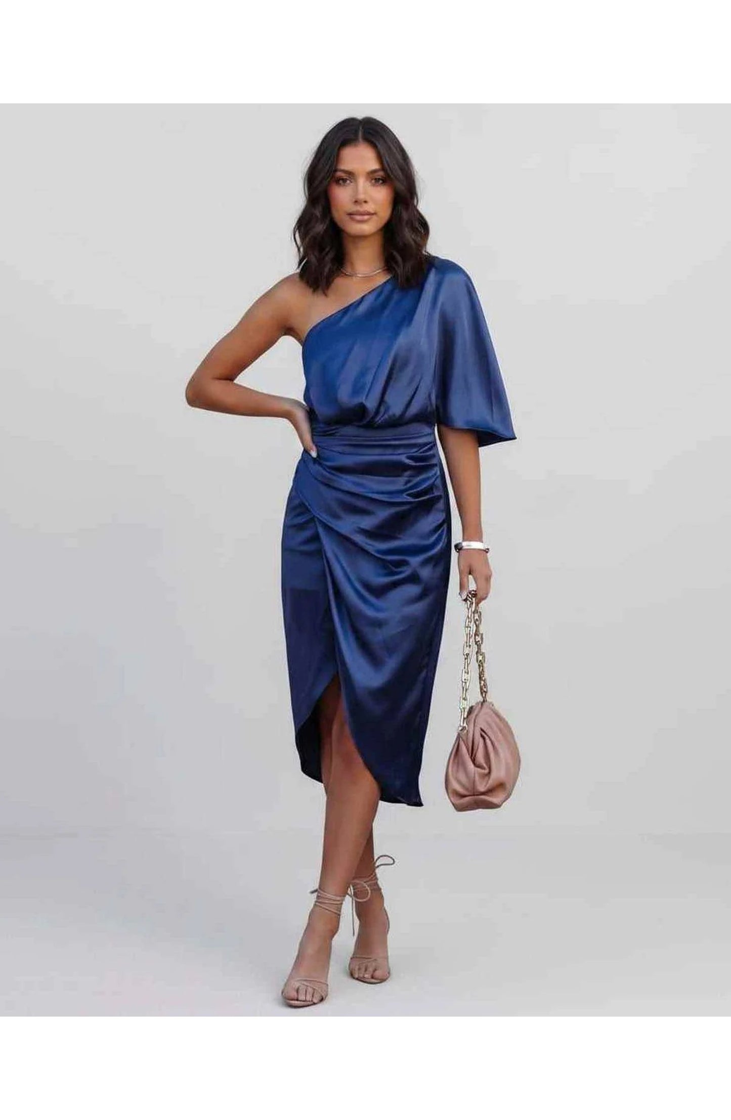 Marguerite Women's Midi Dress | One Shoulder | Layered Fringe