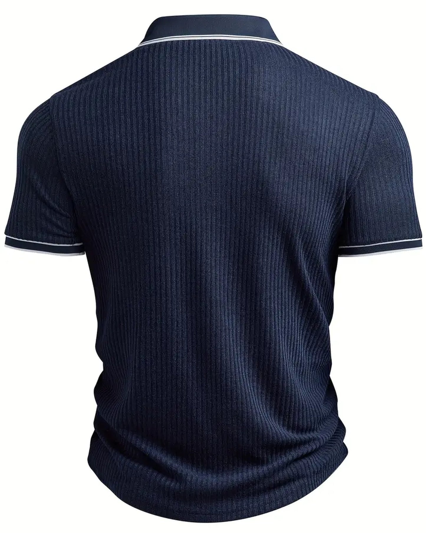 Graziano Heren Polo Shirt | Geribbelde Textuur | Contrasterende Boordafwerking