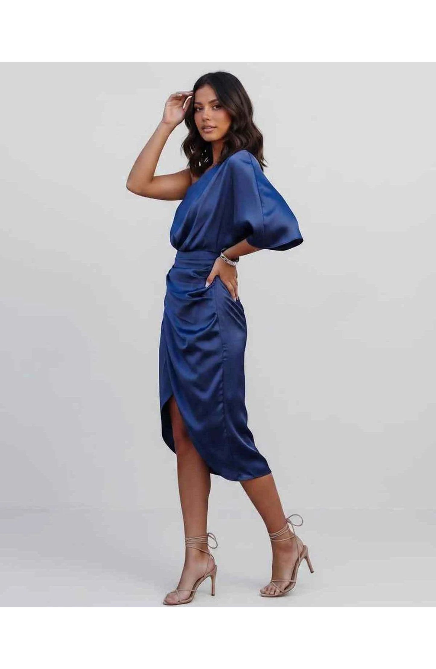 Marguerite Women's Midi Dress | One Shoulder | Layered Fringe