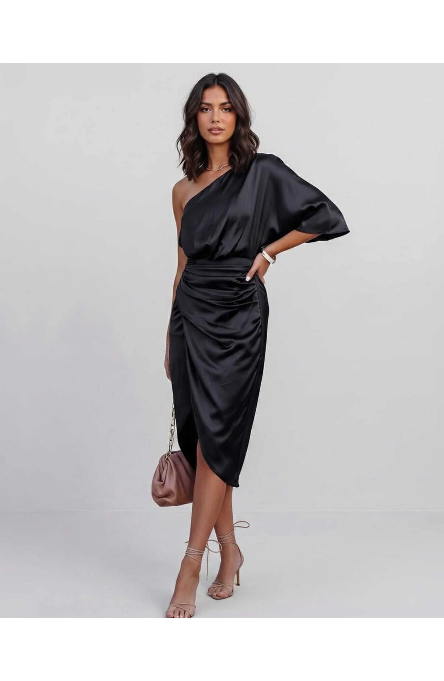 Marguerite Women's Midi Dress | One Shoulder | Layered Fringe