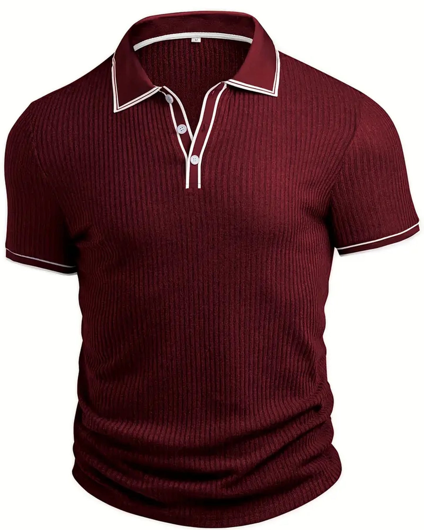 Graziano Heren Polo Shirt | Geribbelde Textuur | Contrasterende Boordafwerking
