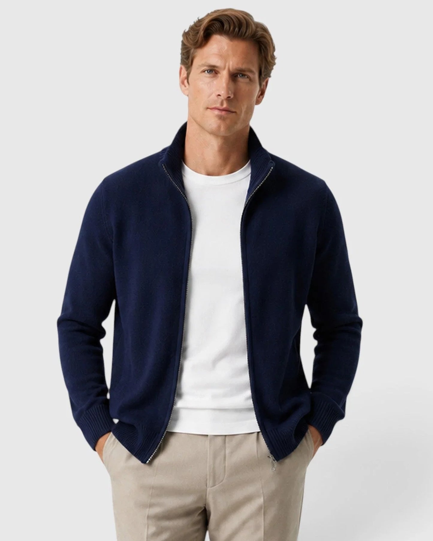 Valerio Heren Vest | Ritssluiting | Geribde Manchetten