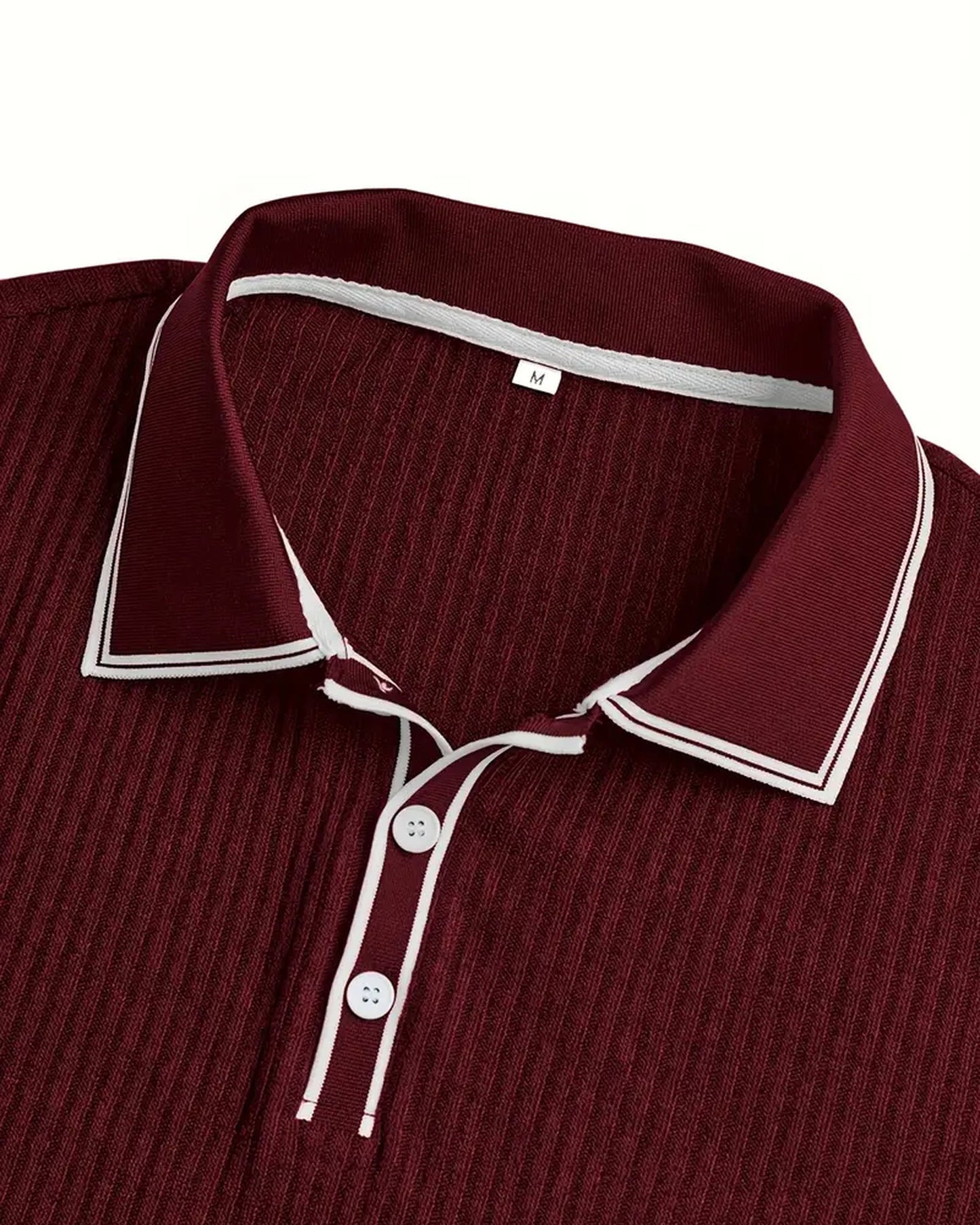 Graziano Heren Polo Shirt | Geribbelde Textuur | Contrasterende Boordafwerking