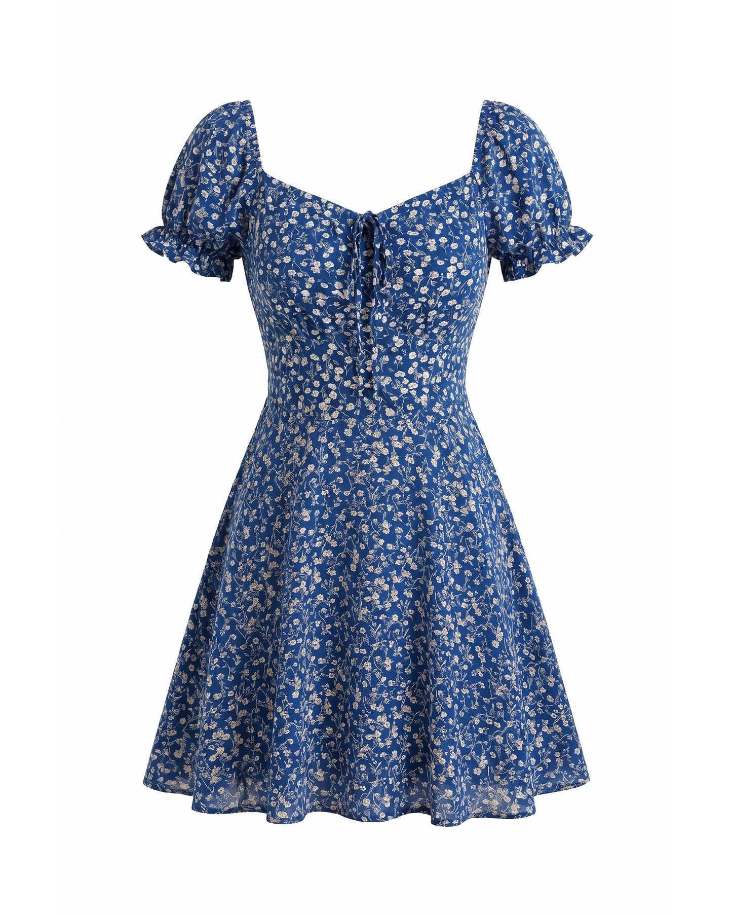 Lou Women's Mini Dress | Front Bow Detail | Puff Sleeves