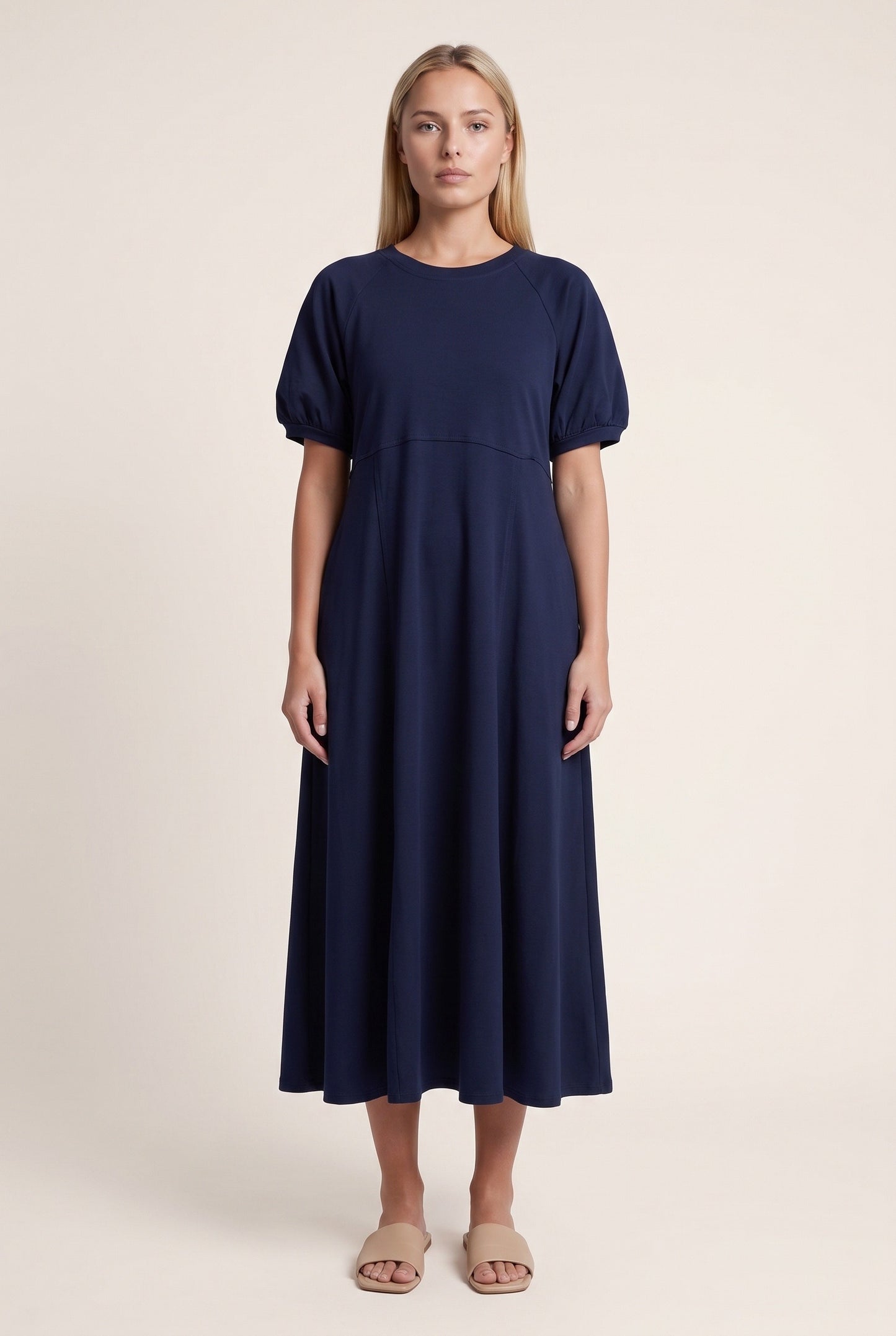 Zuzanne Dames Maxi Jurk | Pofmouwen | Wijde Pijpen