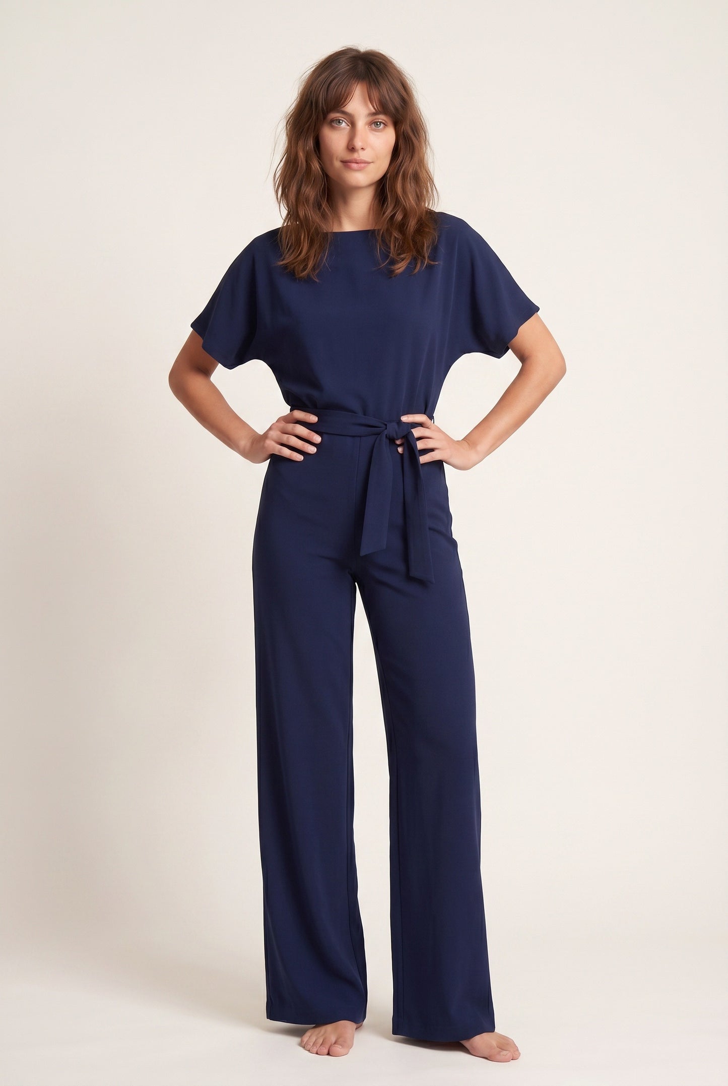 Édith Women's Jumpsuit | Batwing Sleeves | Tie-belt