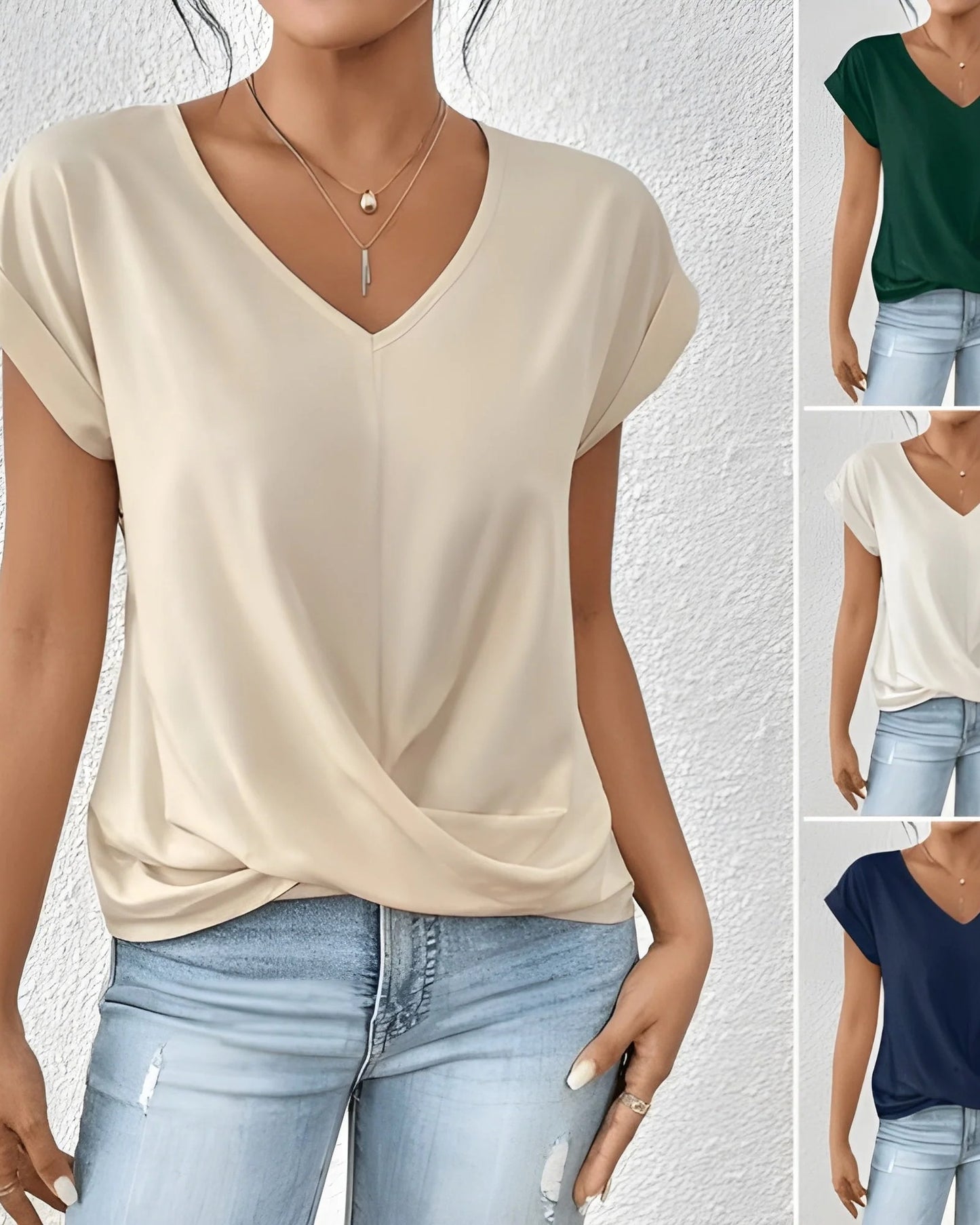 Savine Dames Top | V-Hals | Overslag Detail