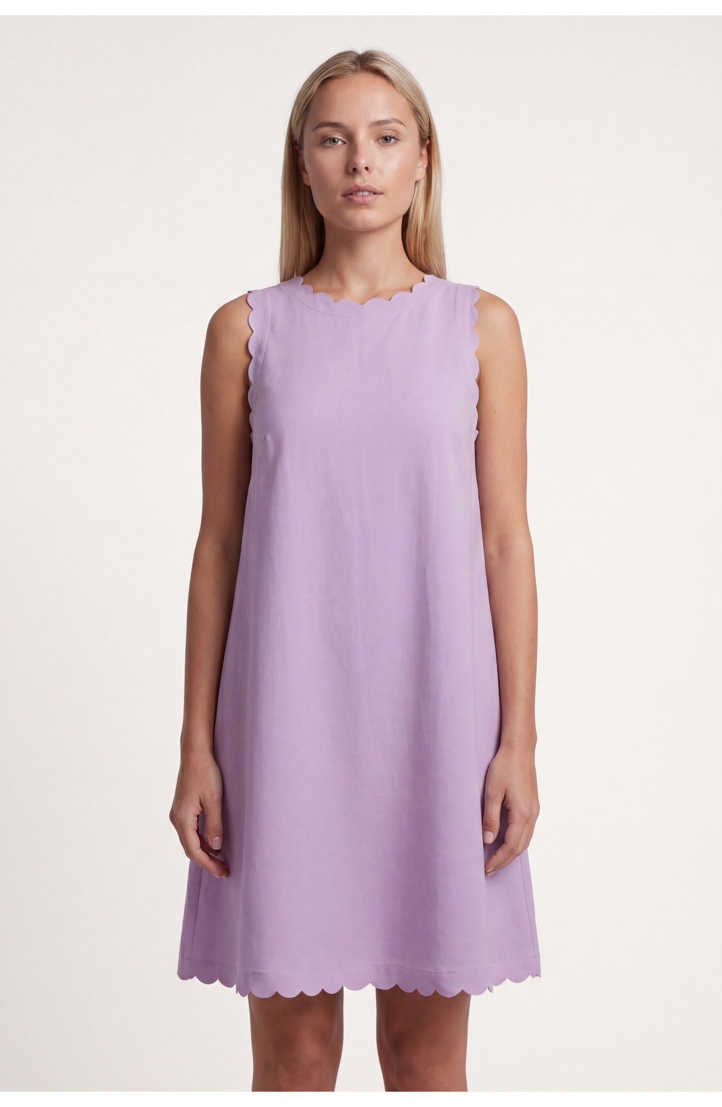 Jacqueline Women's Mini Dress | Scalloped Hem | A-line Silhouette