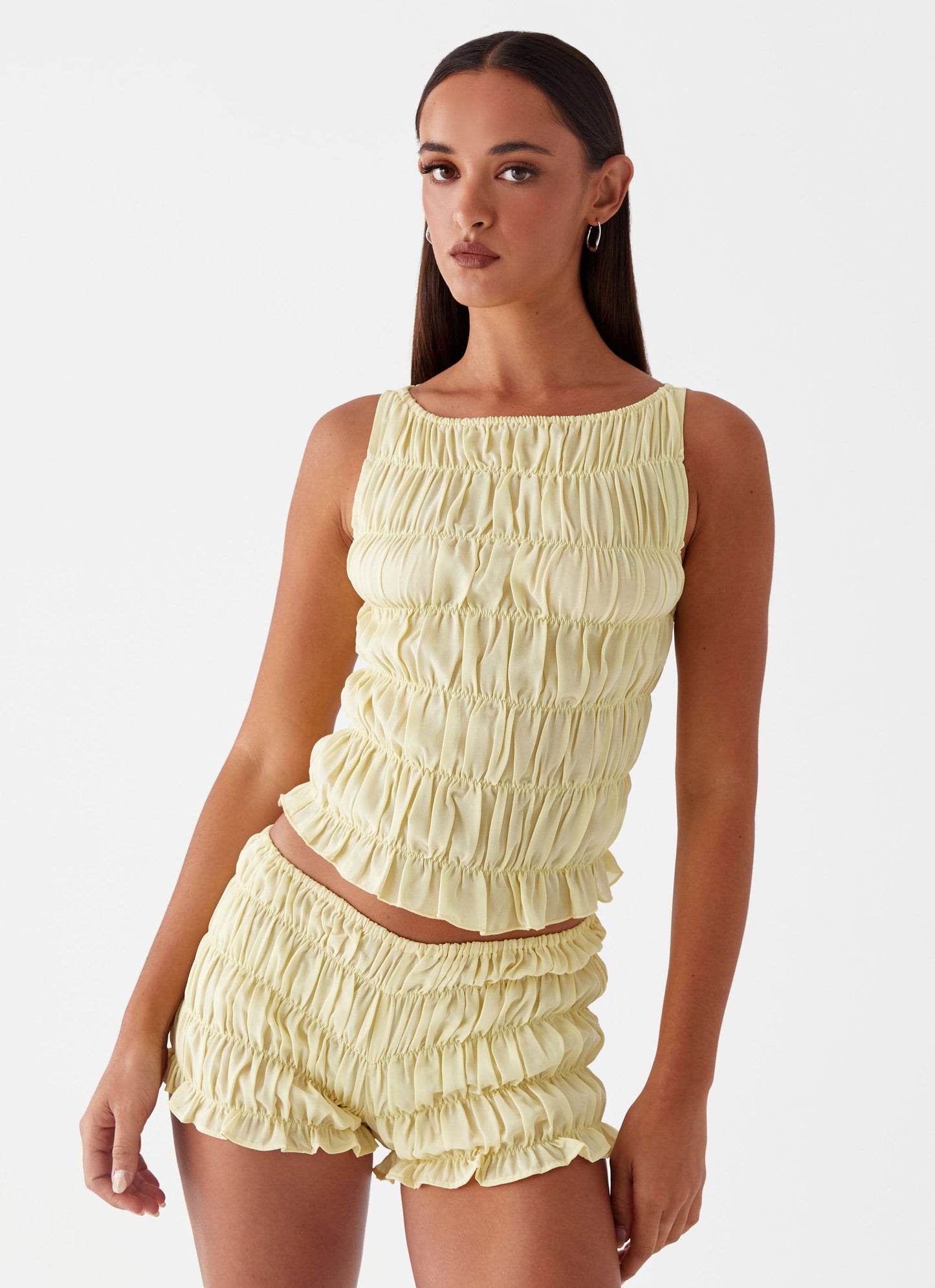 Messina Cropped Ruched Set – Top en Shorts 11