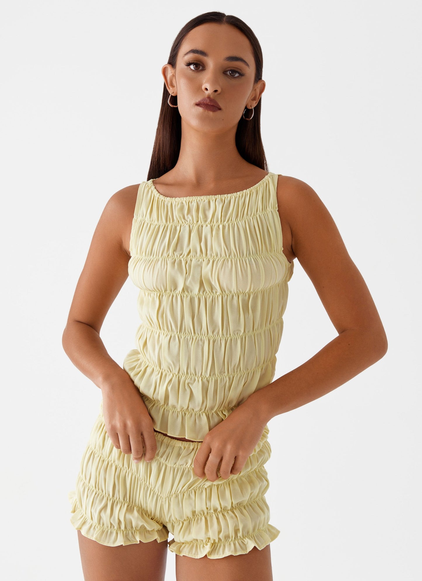 Messina Cropped Ruched Set – Top en Shorts 7