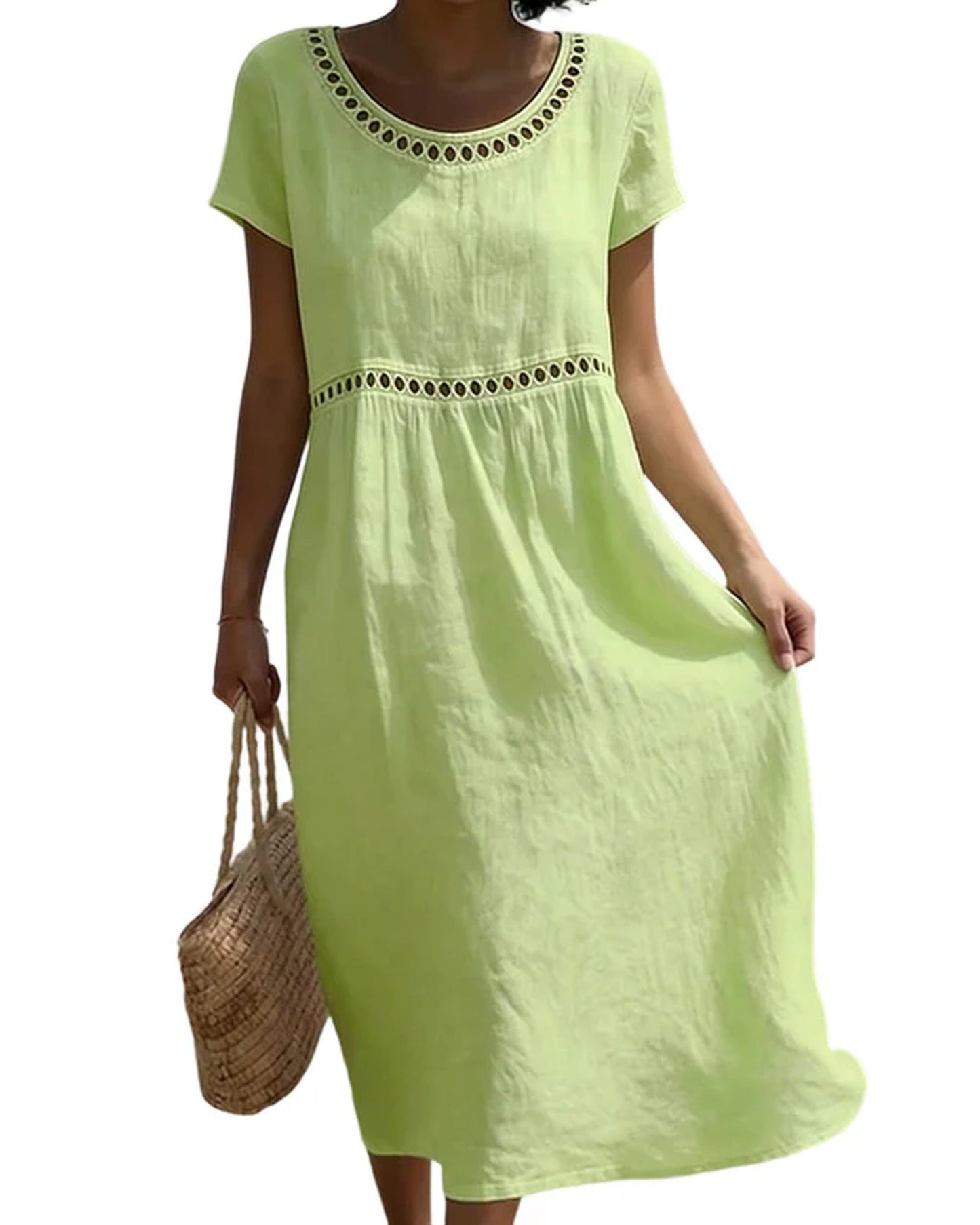 Alessandra Dames Midi Dress | Round Neckline | Summer