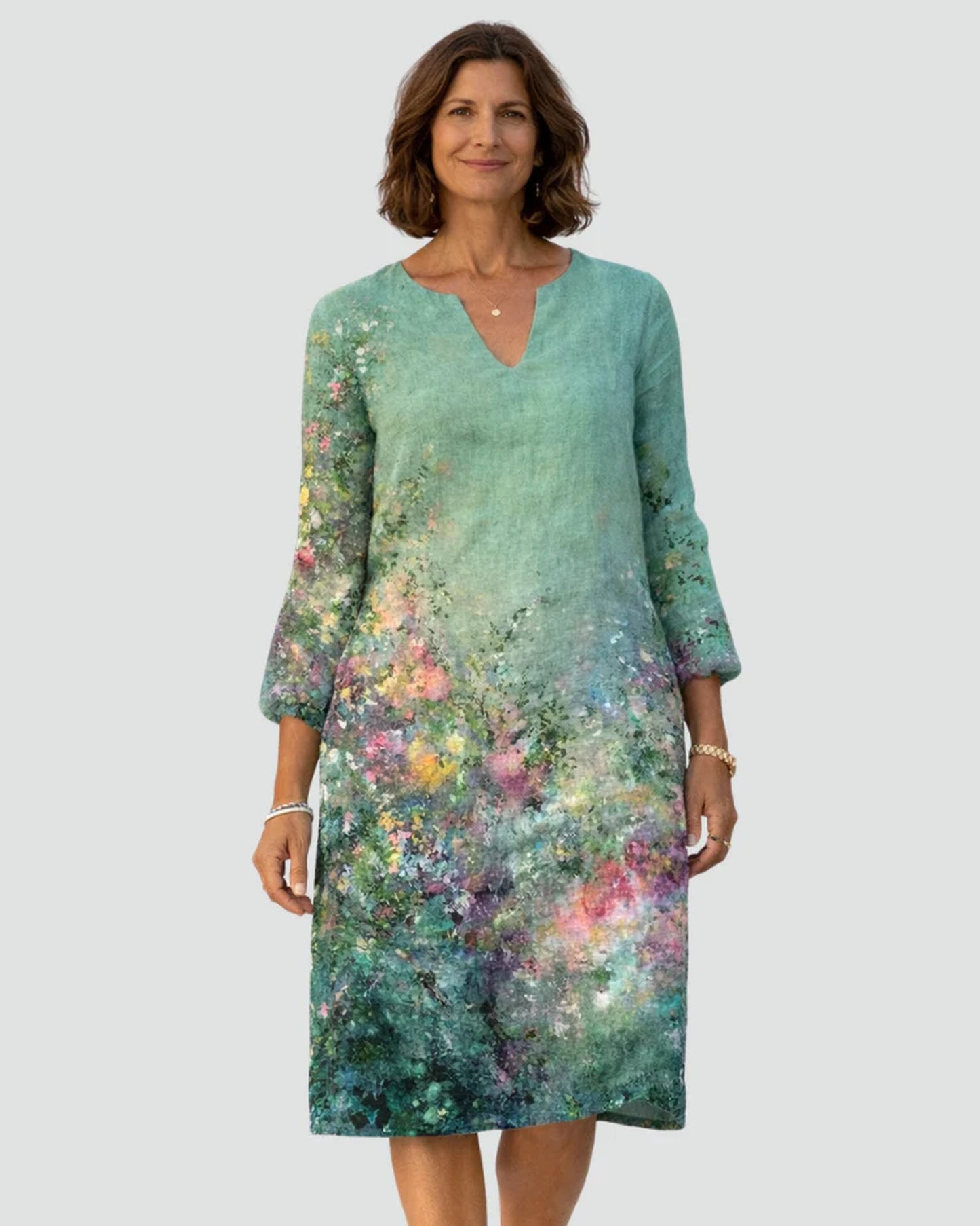 Auriane Women's Mini Dress | V-Neck | Floral-print Hem
