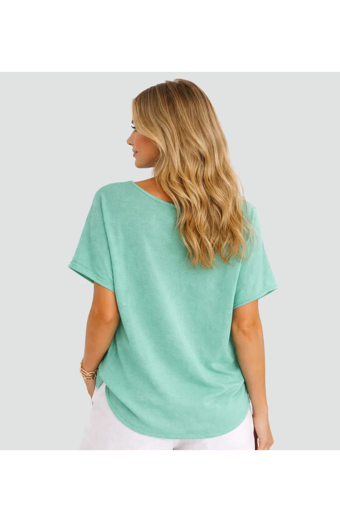 Hortense Dames T-shirt | Ronde V-Hals | Oversized Pasvorm