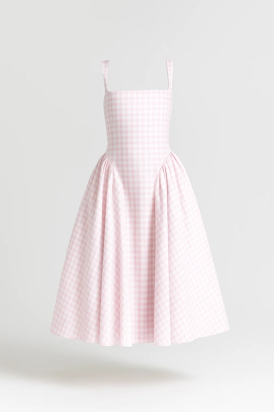 Mirella Dames Midi Jurk | Mouwloos | Retro Ruitpatroon | Vierkante Hals 3