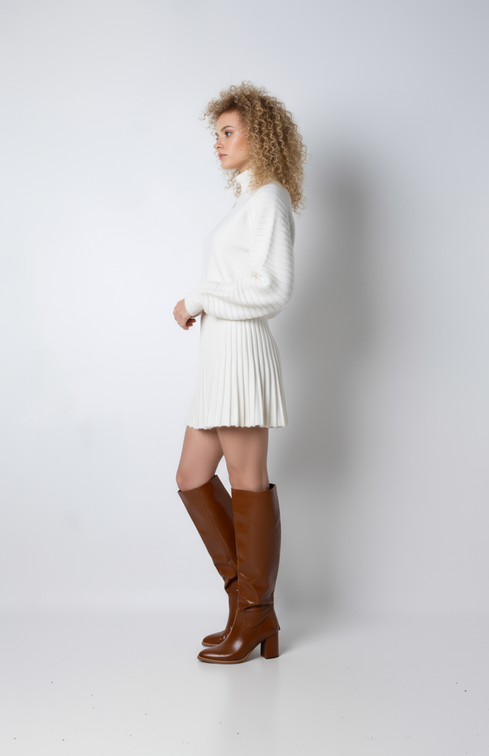 Vigdis Gebreide Set | Luxe Trui met Elegante Rok