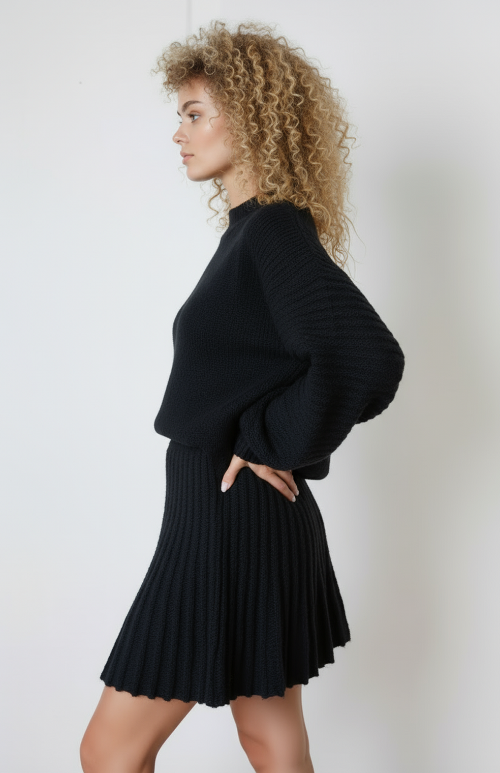 Vigdis Gebreide Set | Luxe Trui met Elegante Rok