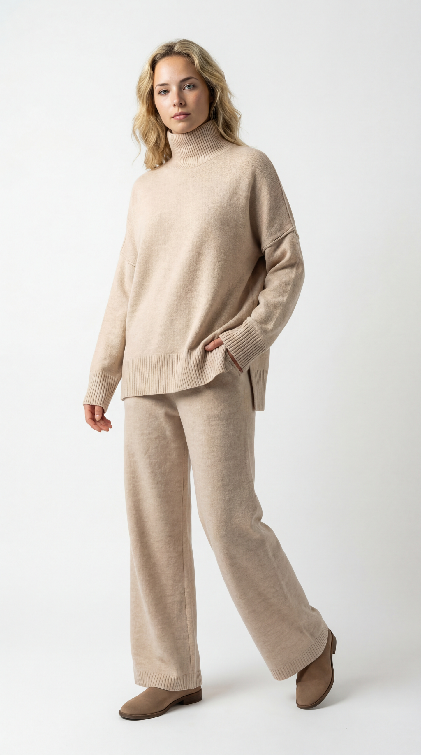 Lunara Dames Lounge Set | Coltrui | Rechte Broek met Wijde Pijpen