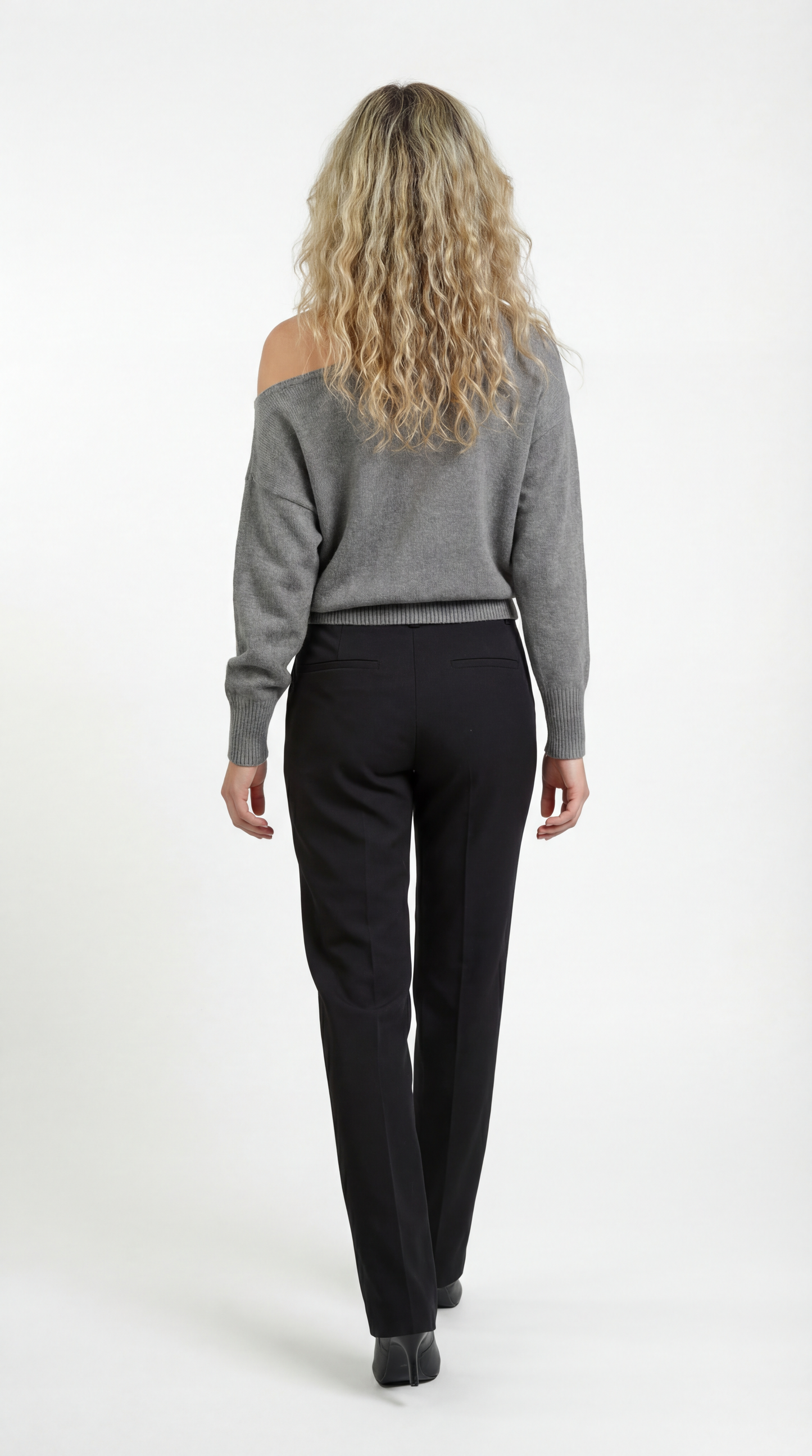 Women's Sweater | Off-Shoulder | Fine Knit | Elastic Hem