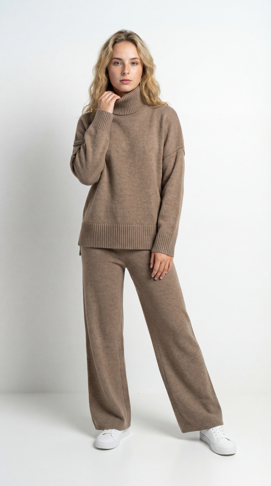 Lunara Dames Lounge Set | Coltrui | Rechte Broek met Wijde Pijpen