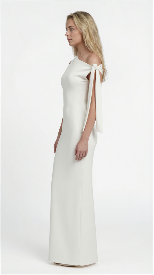 Orietta Dames Avondjurk | One Shoulder | Maxi Lengte | Strikdetail