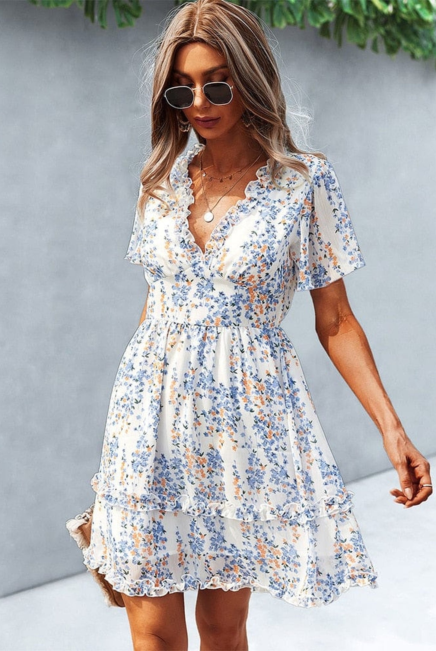 Lidie Women's Midi Dress | Floral-print | Layered Skirt