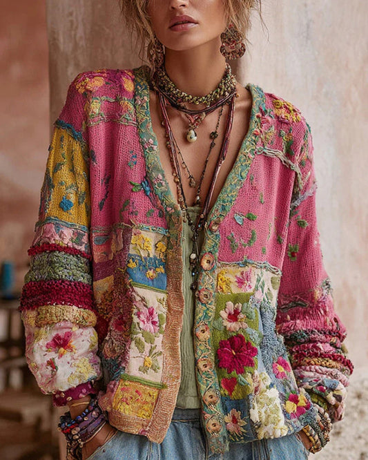 Mabille Dames Vest | Patchwork Patroon | Geborduurde Details