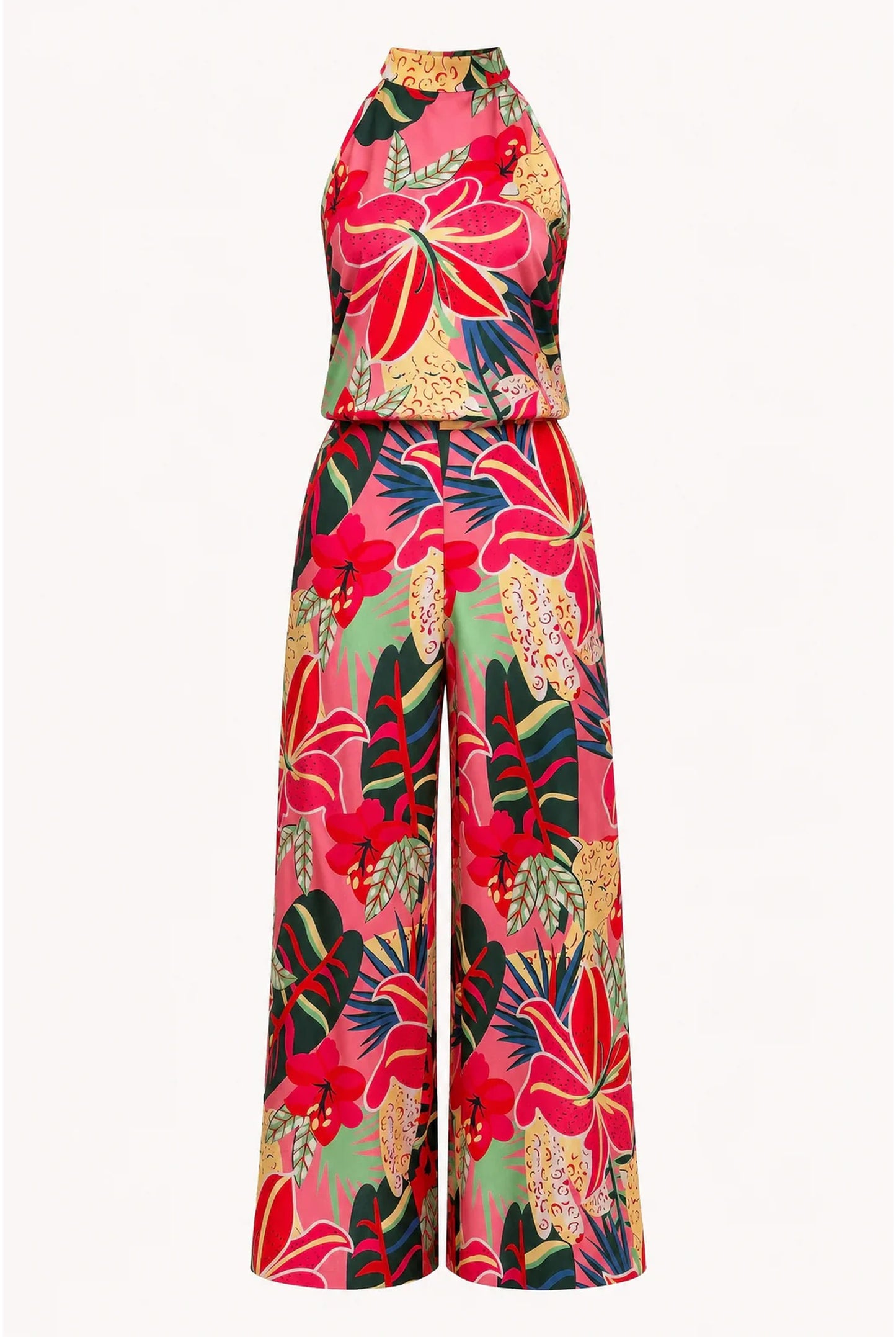 Gabrielle Dames Jumpsuit | Halternek | Tropische Bloemenprint