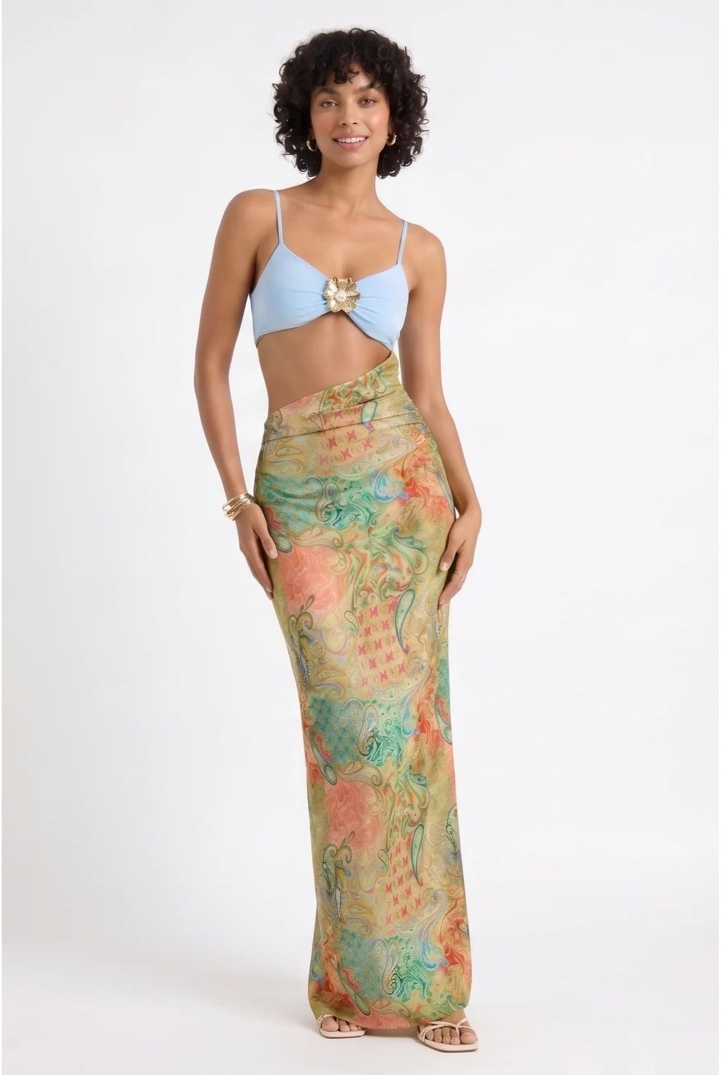 Women’s Co-Ord Set | Cut-Out with Hardware | High Waist Skirt