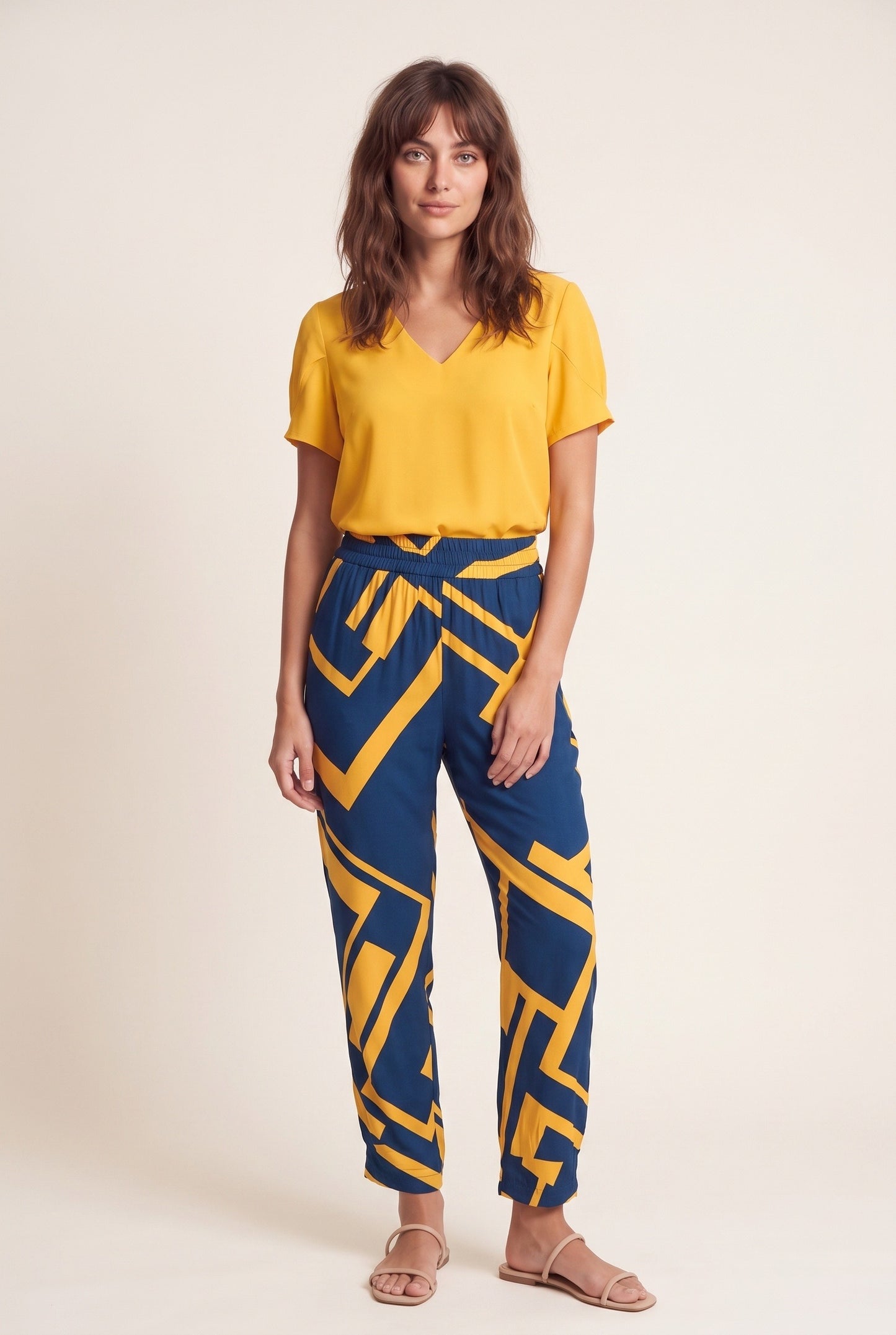 Aquiline Dames Jumpsuite | V-Hals | Wijde Pijpen