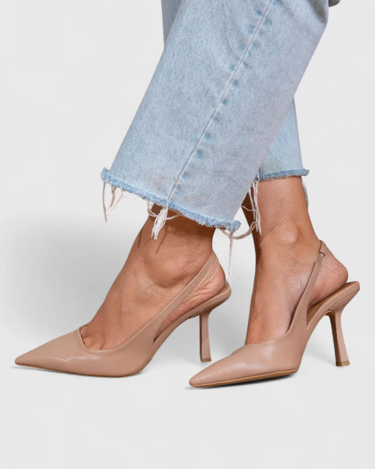 Denise Dames Hakken | Slingback Hæl | Spidse Snude